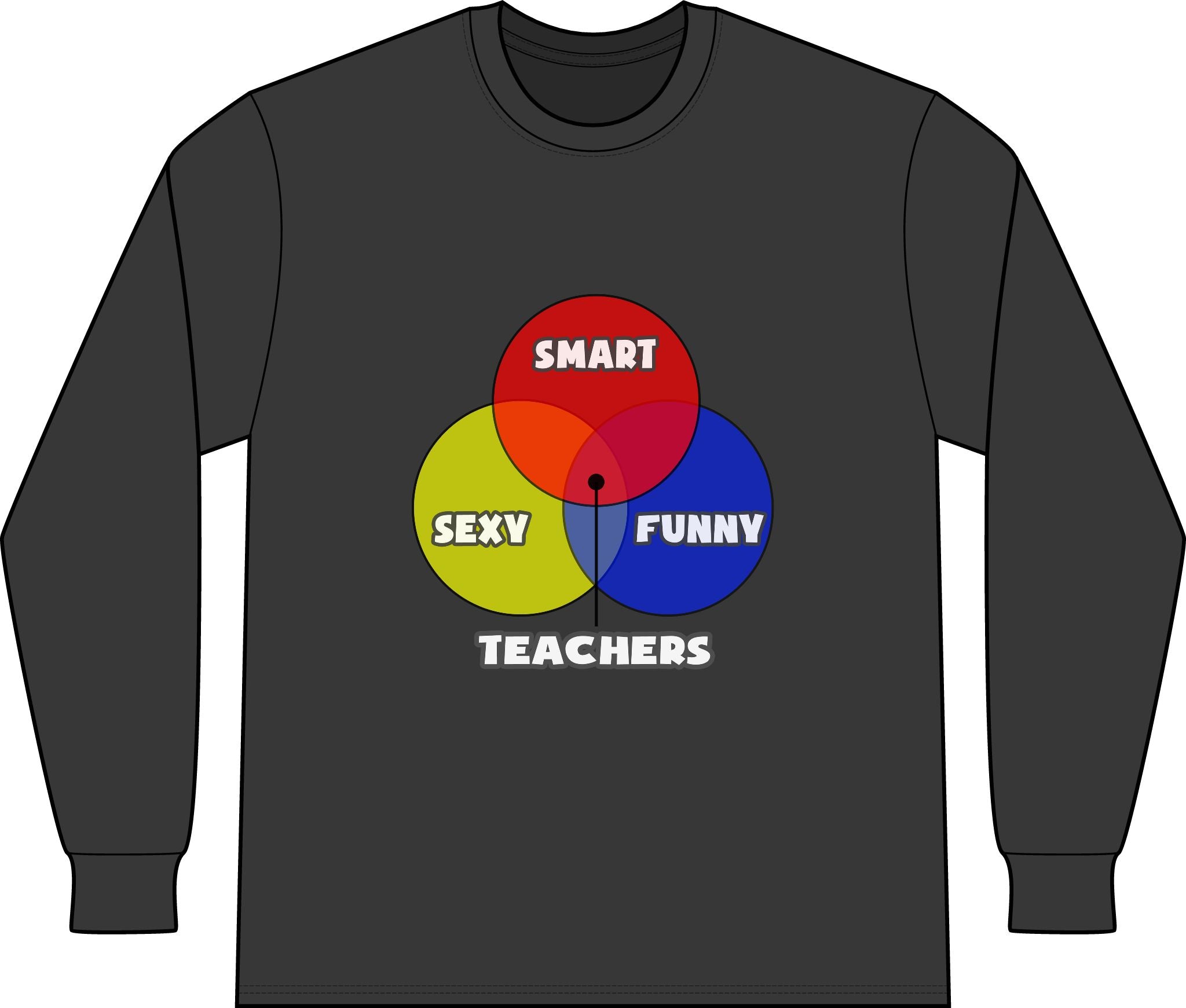 Venn Diagram .. Teachers - Unisex Long Sleeve T-Shirt