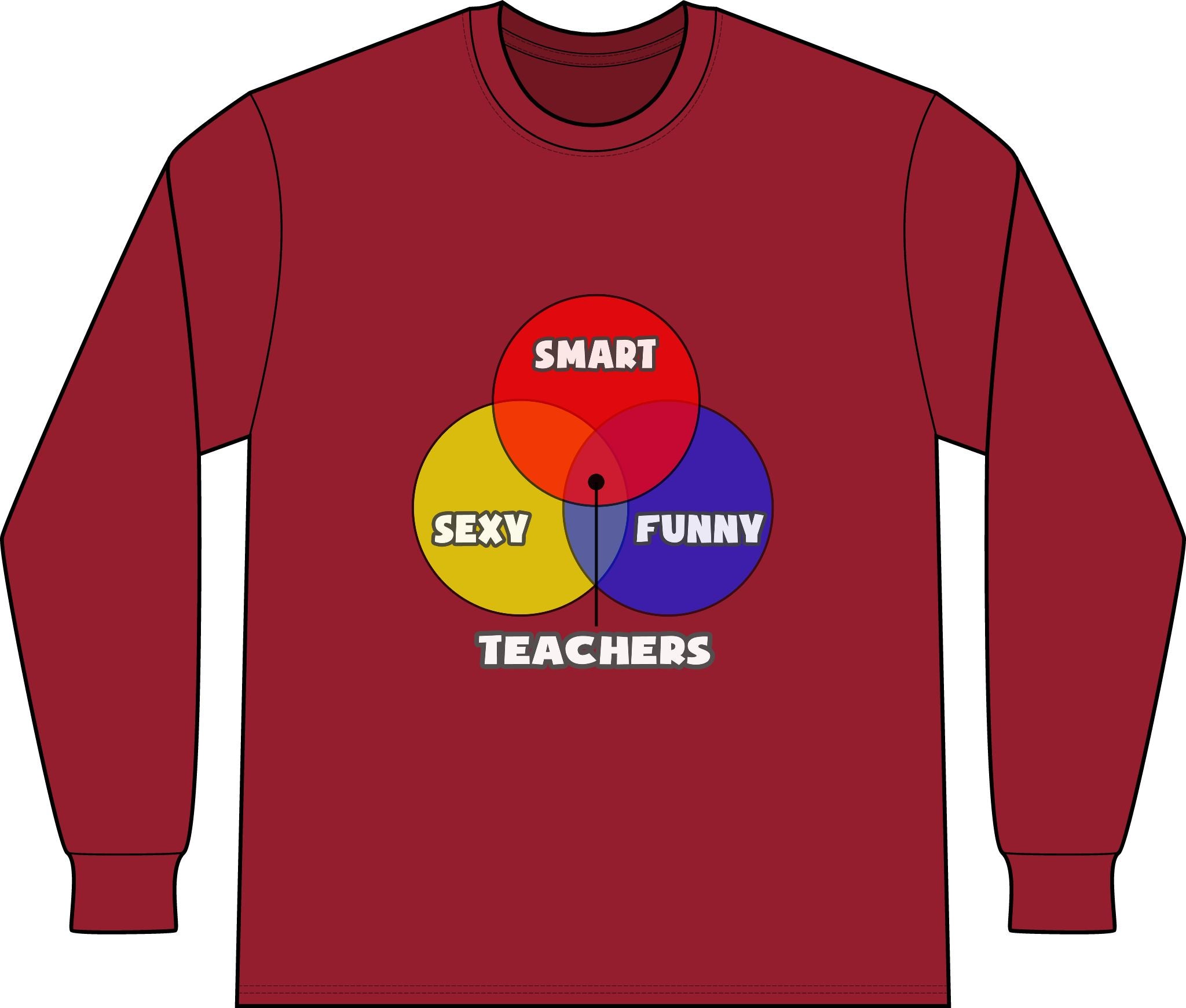 Venn Diagram .. Teachers - Unisex Long Sleeve T-Shirt