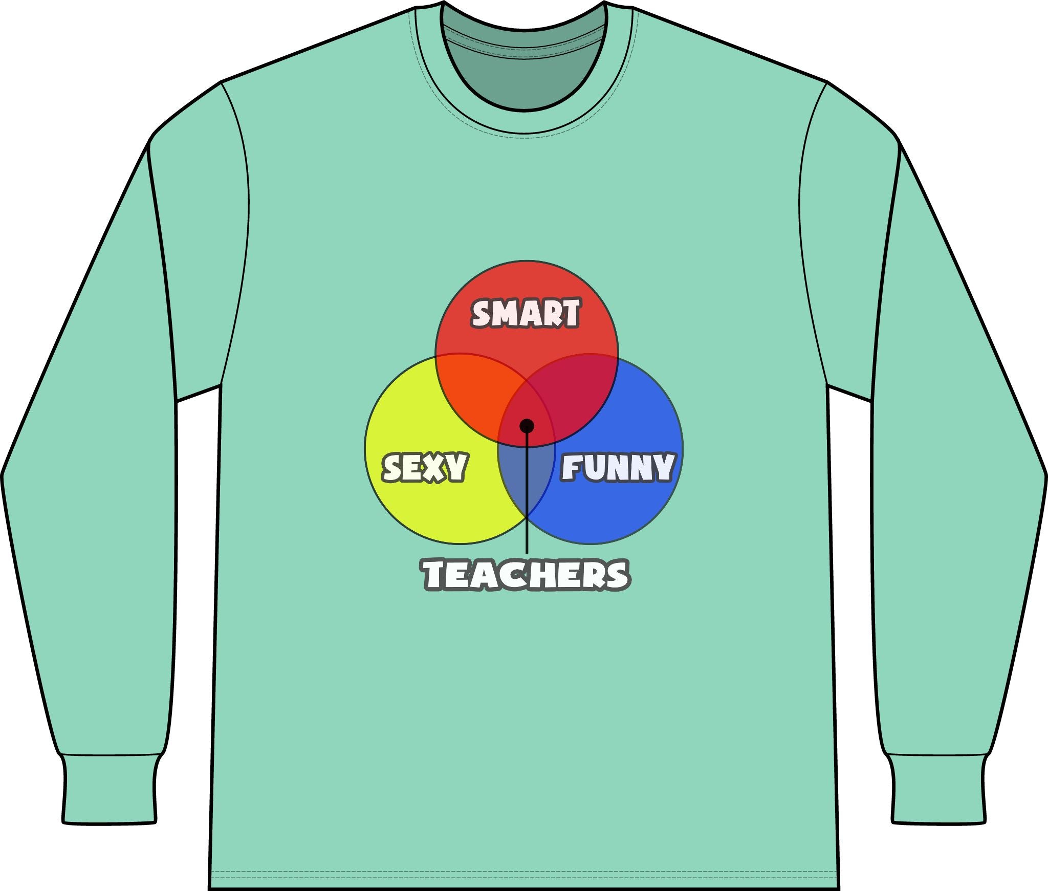 Venn Diagram .. Teachers - Unisex Long Sleeve T-Shirt