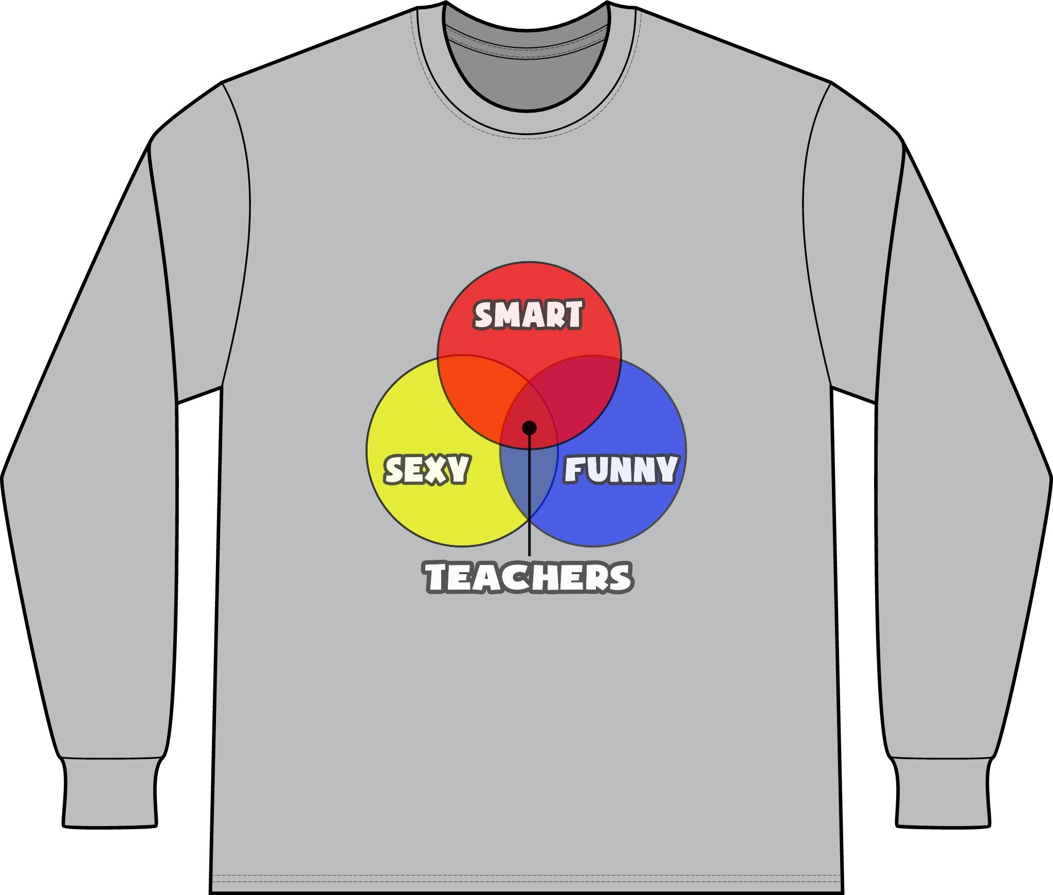 Venn Diagram .. Teachers - Unisex Long Sleeve T-Shirt