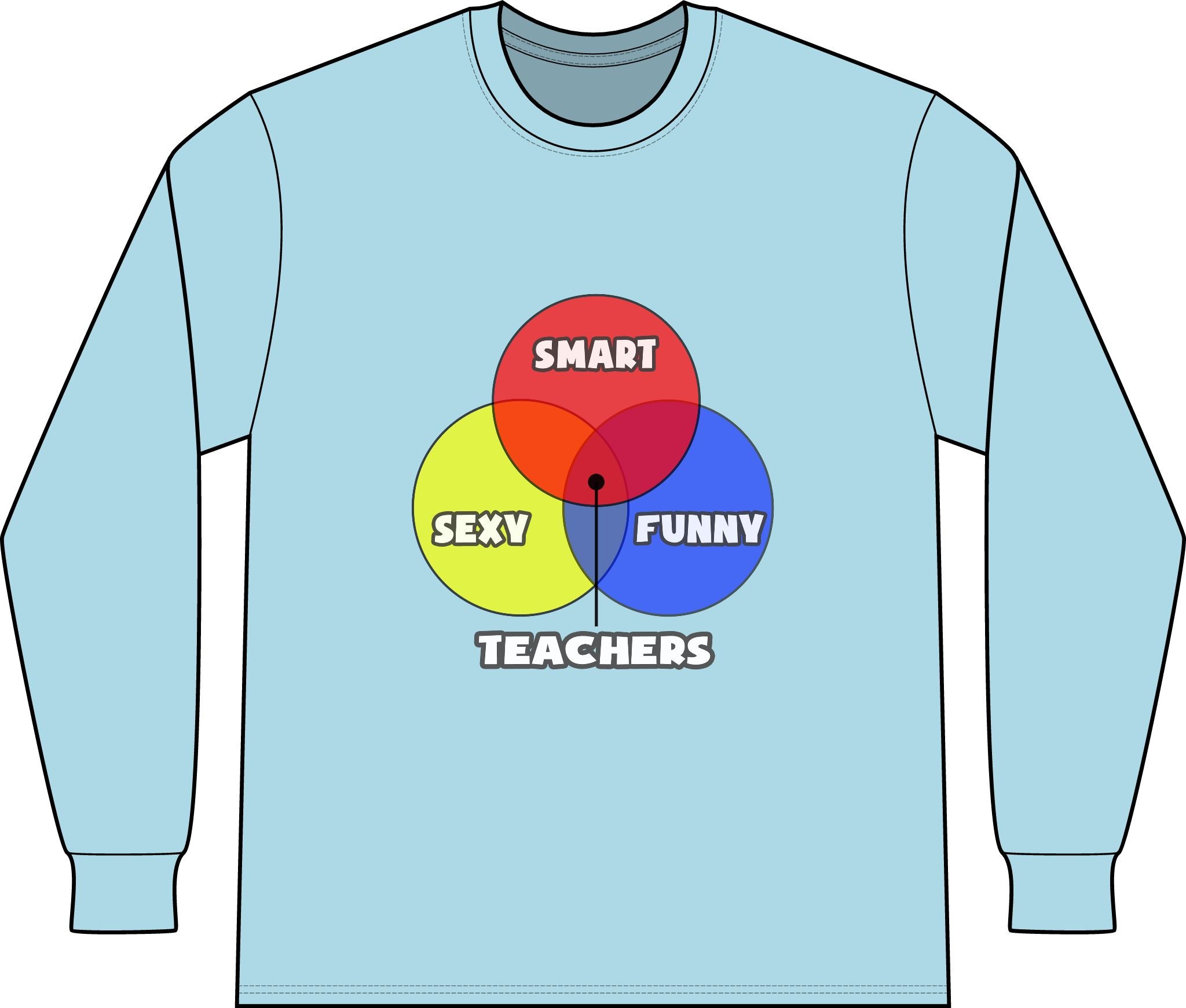 Venn Diagram .. Teachers - Unisex Long Sleeve T-Shirt