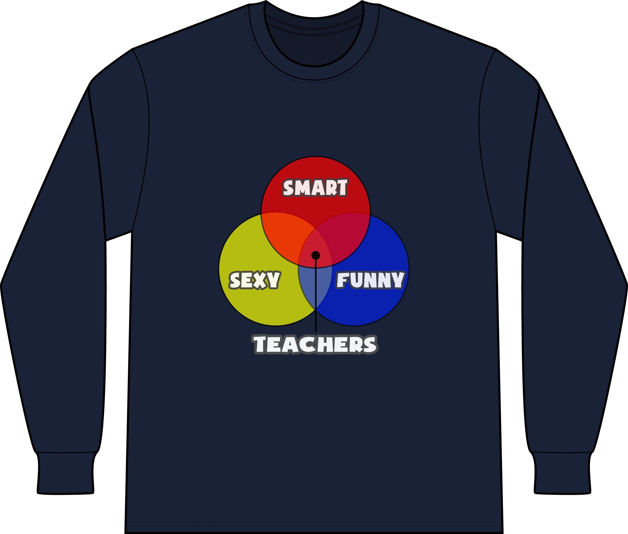 Venn Diagram .. Teachers - Unisex Long Sleeve T-Shirt