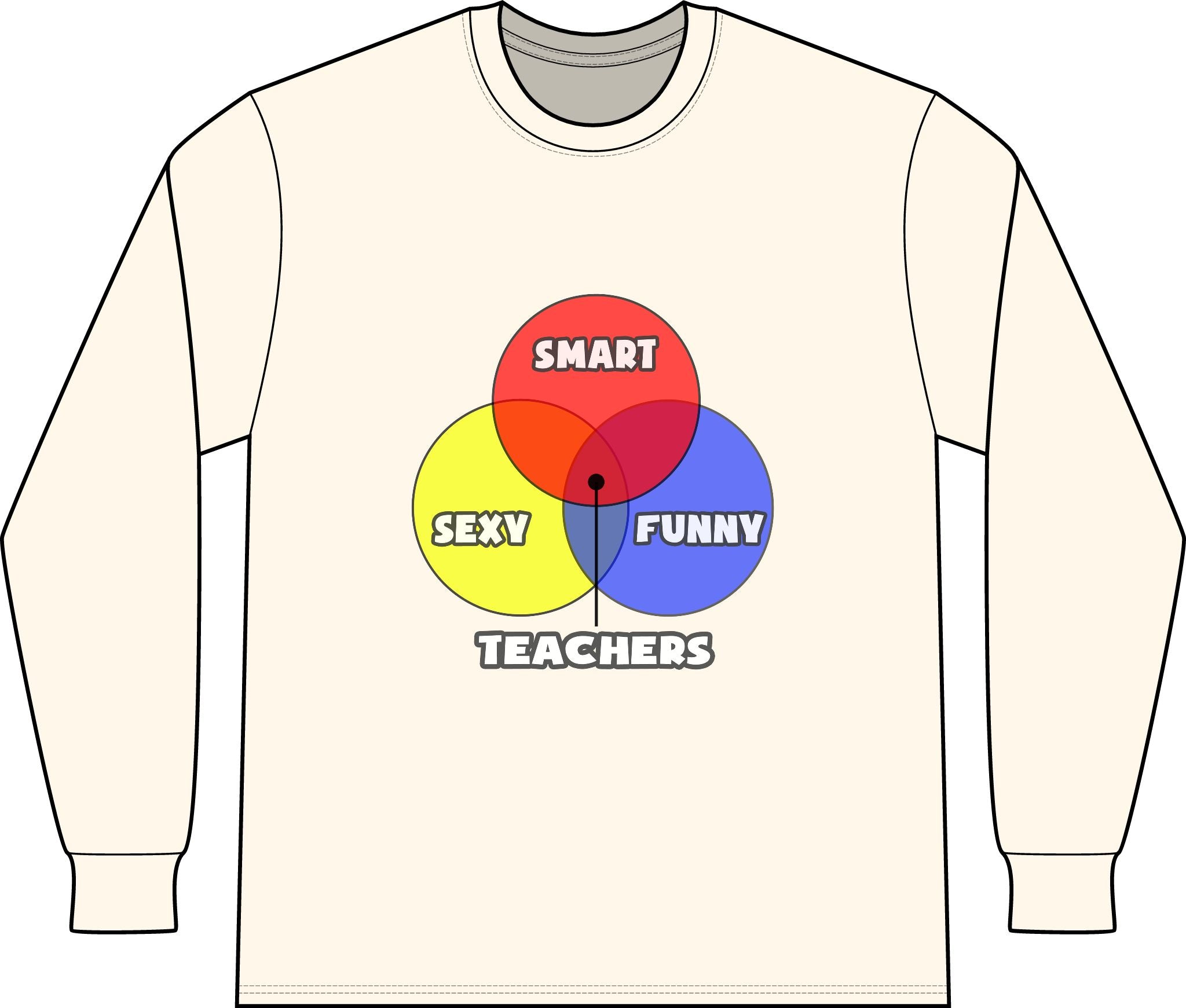 Venn Diagram .. Teachers - Unisex Long Sleeve T-Shirt