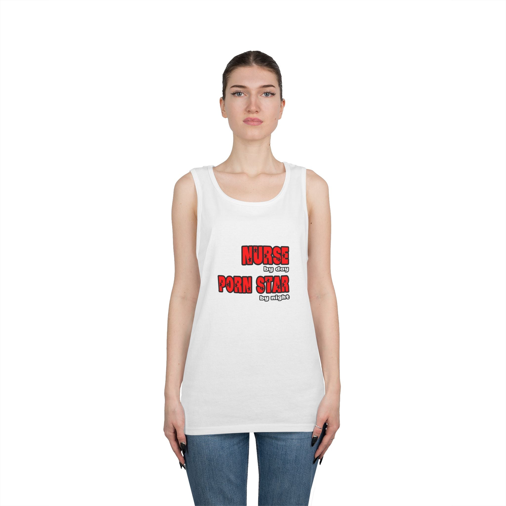 Nurse By Day...Porn Star By Night - Unisex Heavy Cotton Tank Top