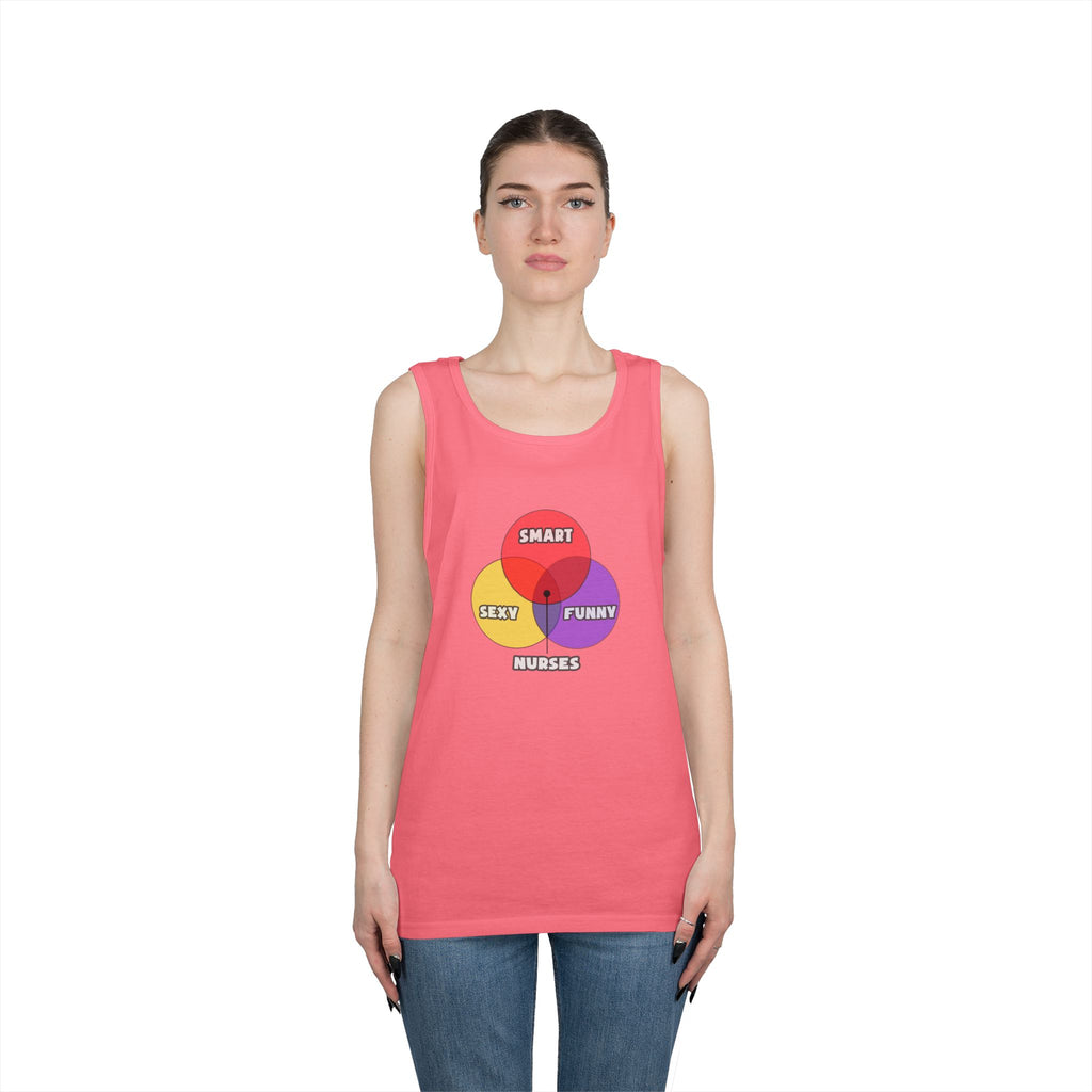 Venn Diagram .. Nurses - Unisex Heavy Cotton Tank Top