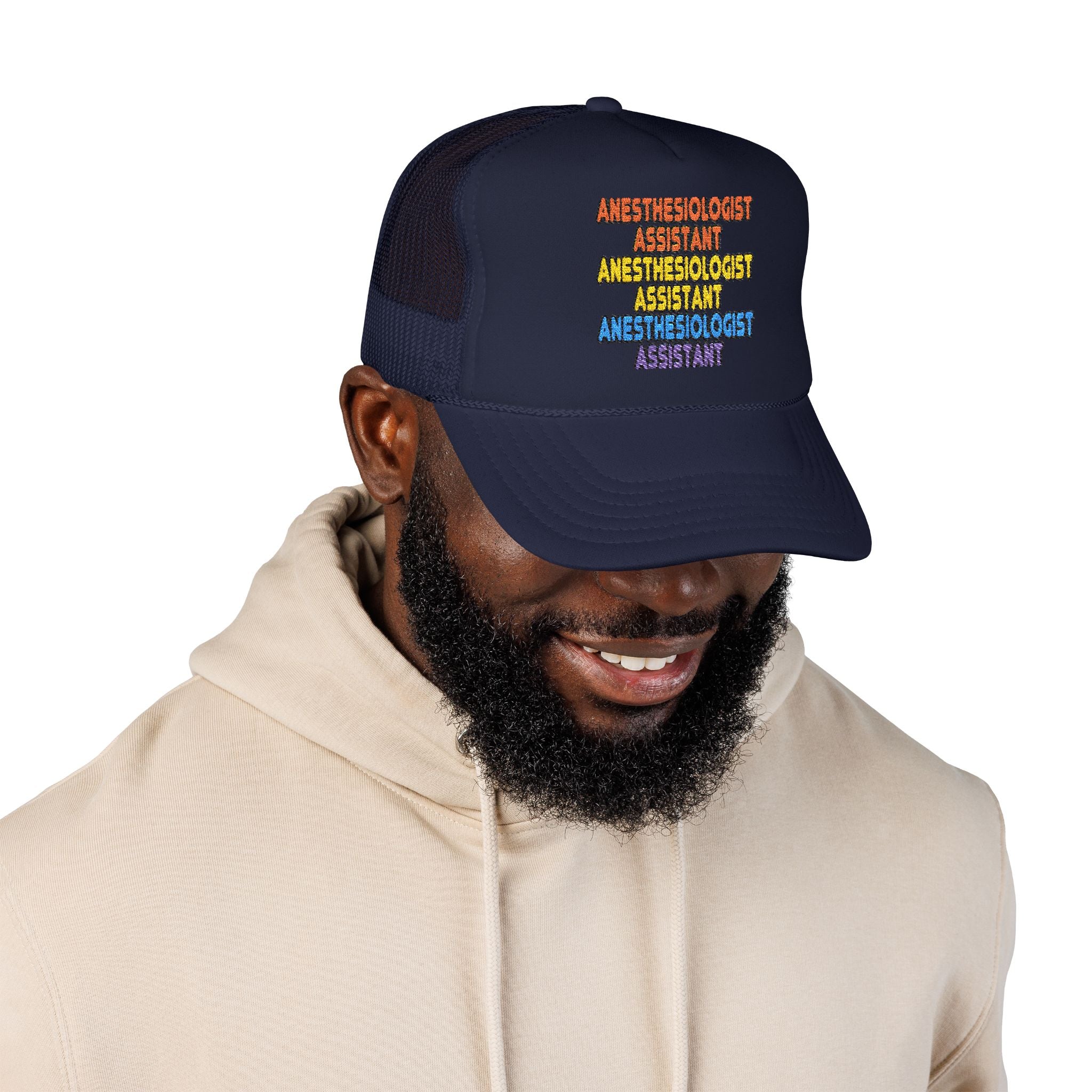 Rainbow Anesthesiologist Assistant - Foam Trucker Hat