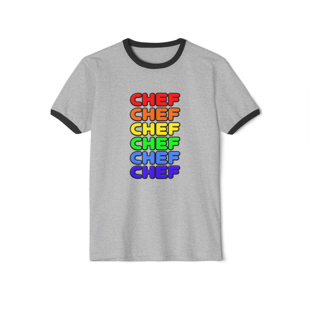 Rainbow Chef - Unisex Cotton Ringer T-Shirt