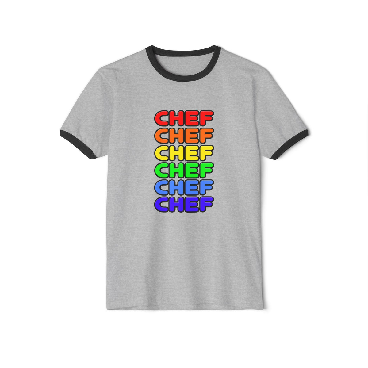 Rainbow Chef - Unisex Cotton Ringer T-Shirt