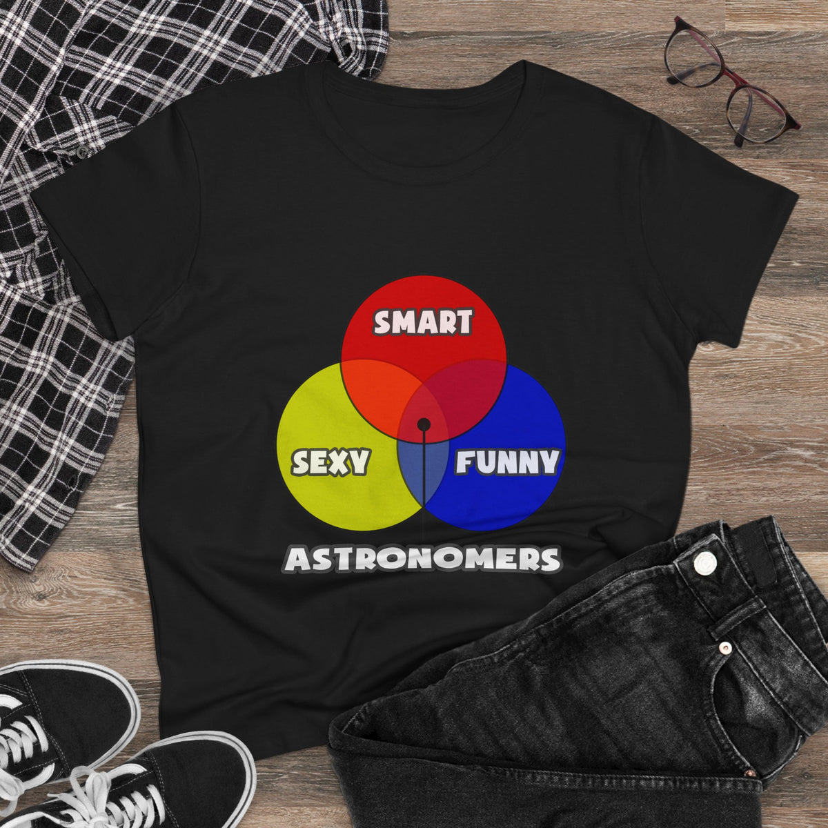 Venn Diagram .. Astronomers - Women's Midweight Cotton Tee