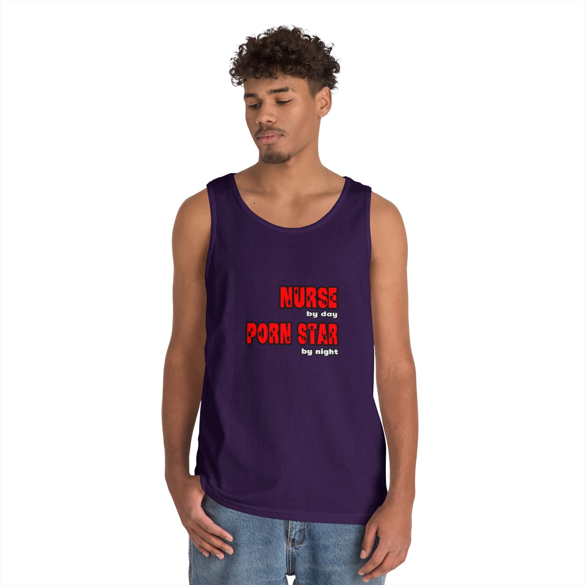 Nurse By Day...Porn Star By Night - Unisex Heavy Cotton Tank Top