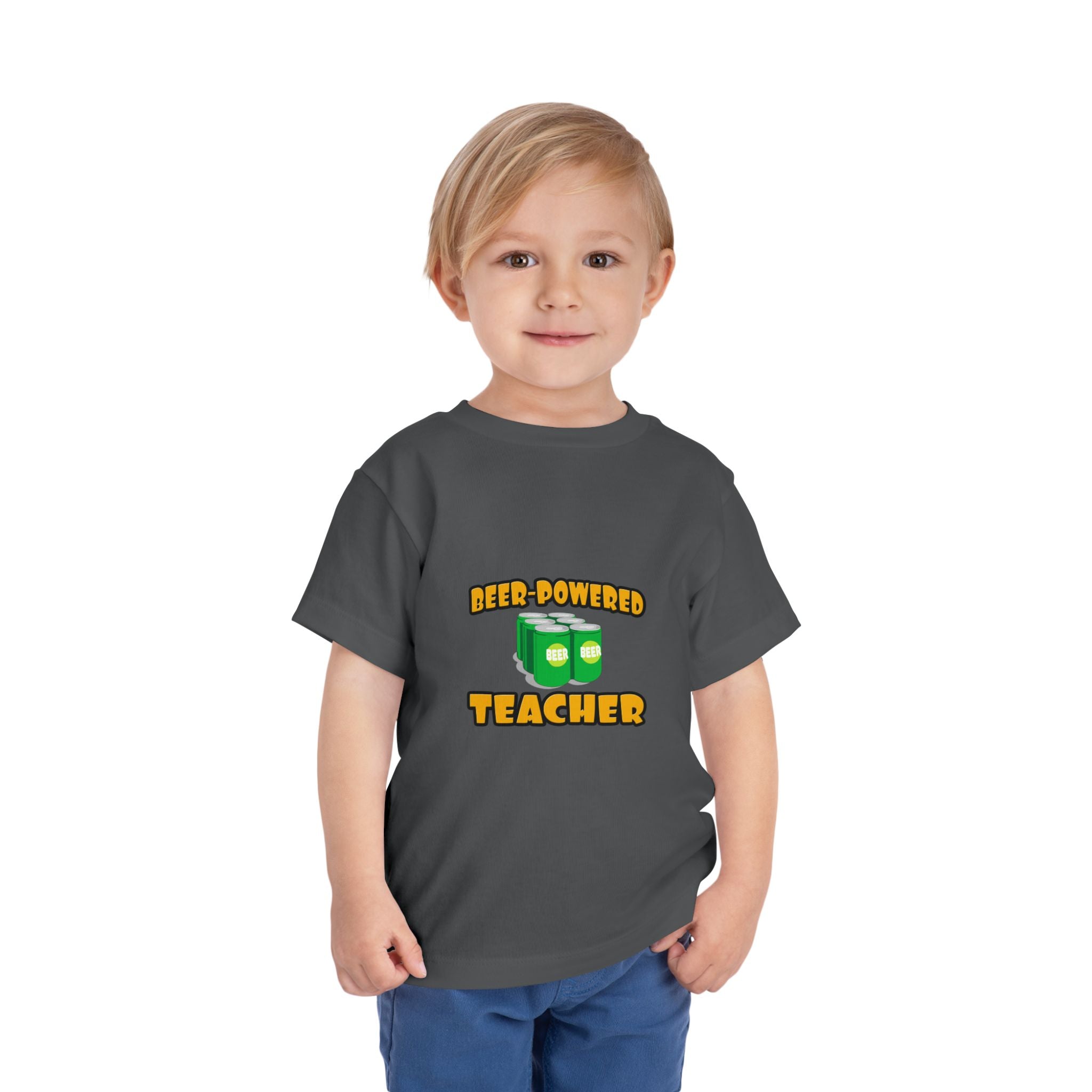 Beer Powered Teacher - Toddler Short Sleeve Tee