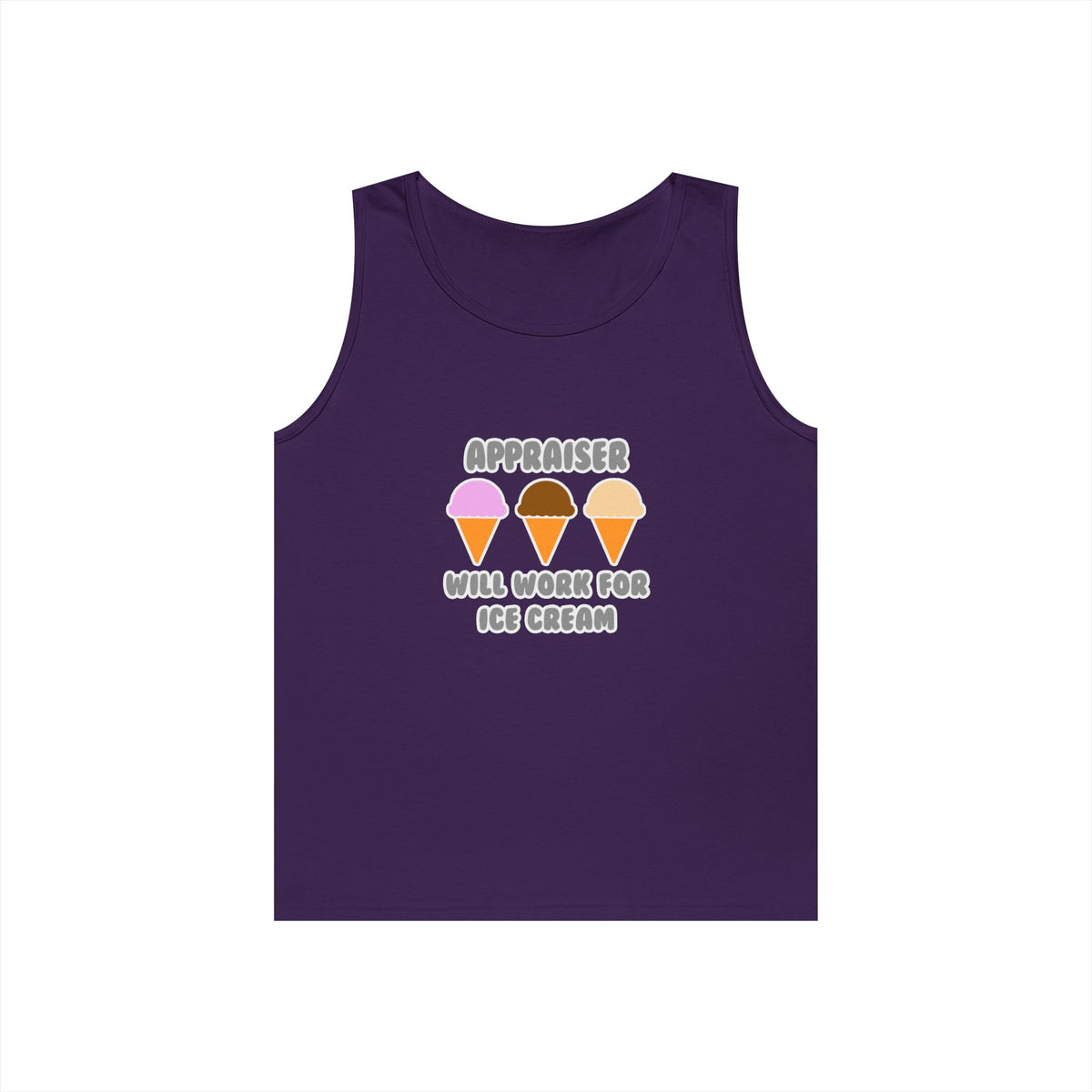 Appraiser ... Will Work For Ice Cream - Unisex Heavy Cotton Tank Top