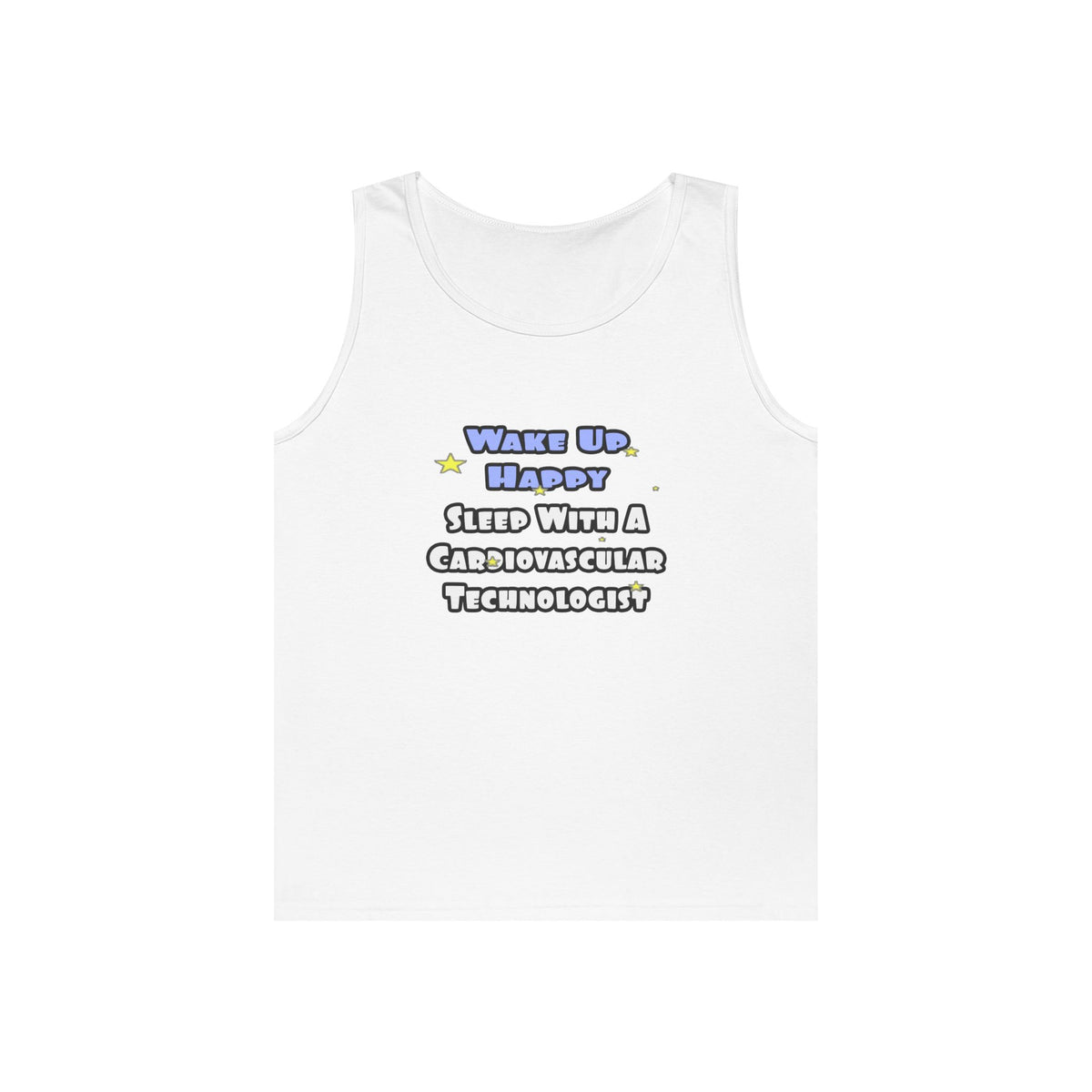 Wake Up Happy .. Sleep With Cardiovascular Tech - Unisex Heavy Cotton Tank Top