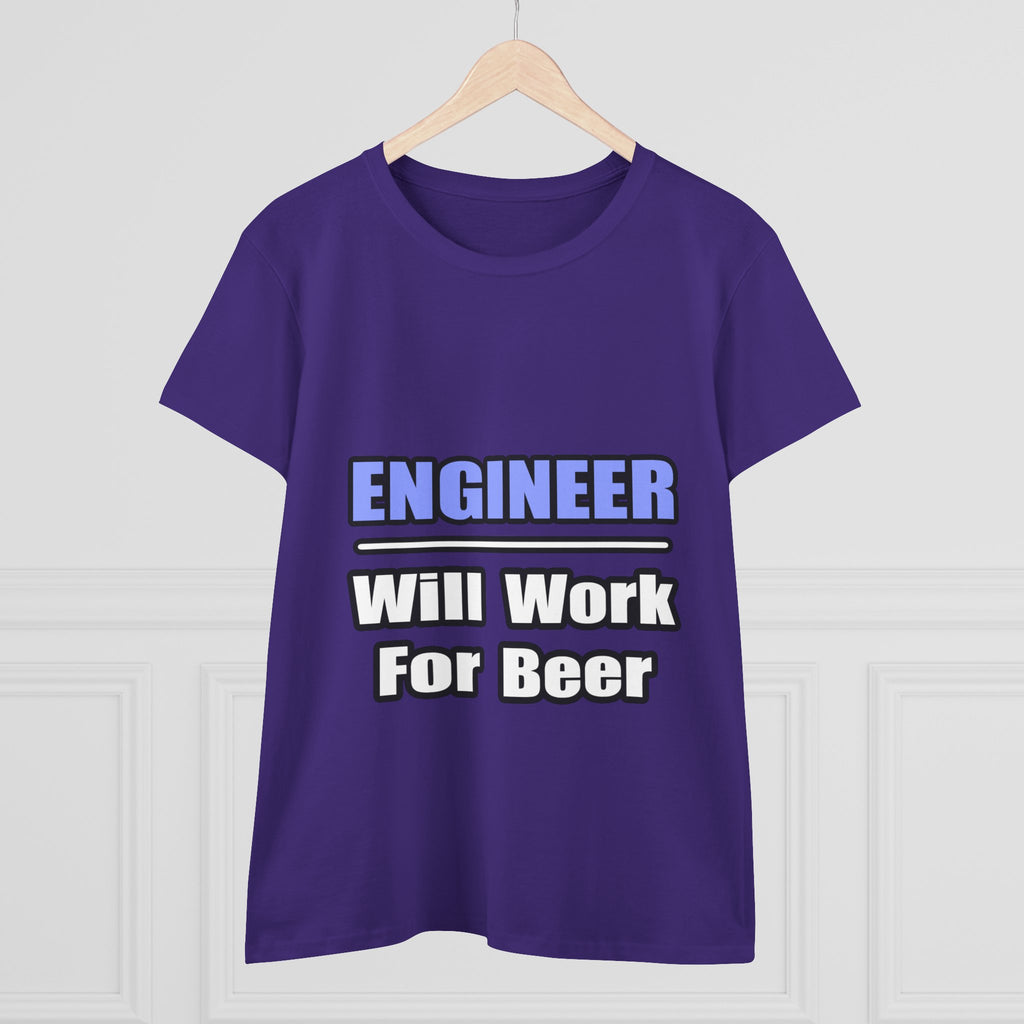 Engineer...Will Work For Beer - Women's Midweight Cotton Tee