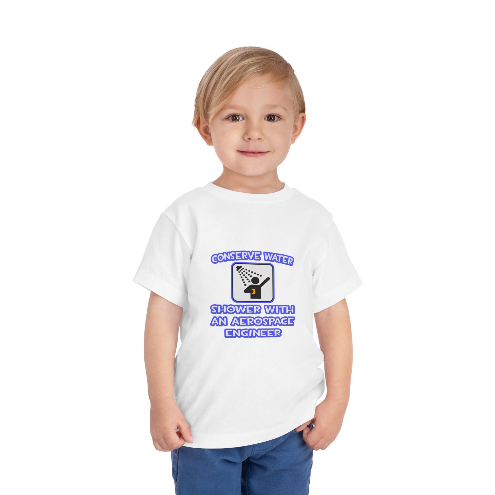 Conserve Water .. Shower With Aerospace Engineer - Toddler Short Sleeve Tee