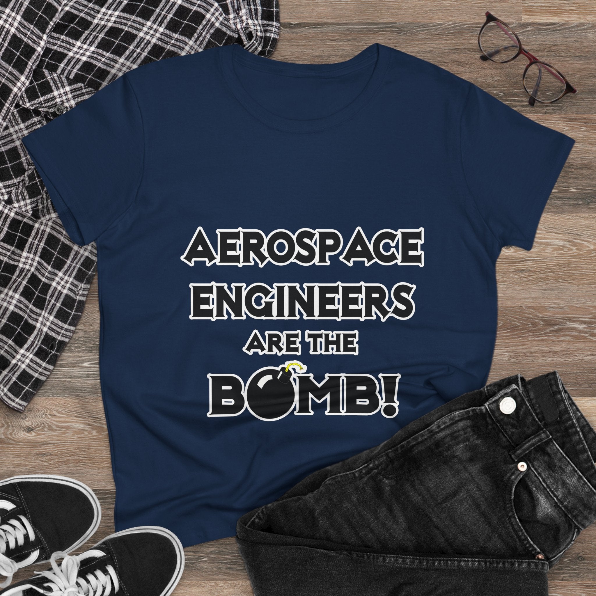 Aerospace Engineers Are The Bomb! - Women's Midweight Cotton Tee