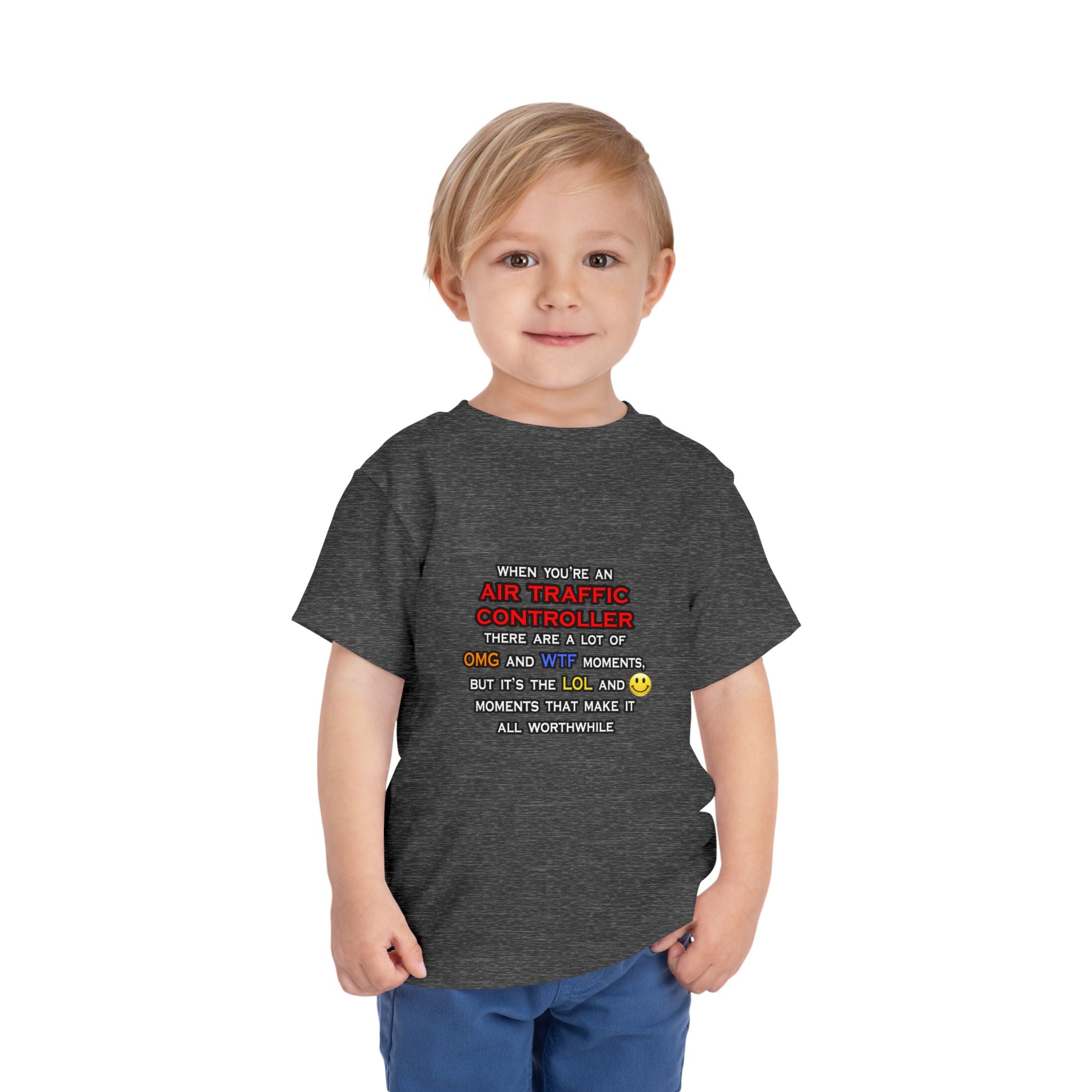 Funny Air Traffic Controller ... OMG WTF LOL - Toddler Short Sleeve Tee