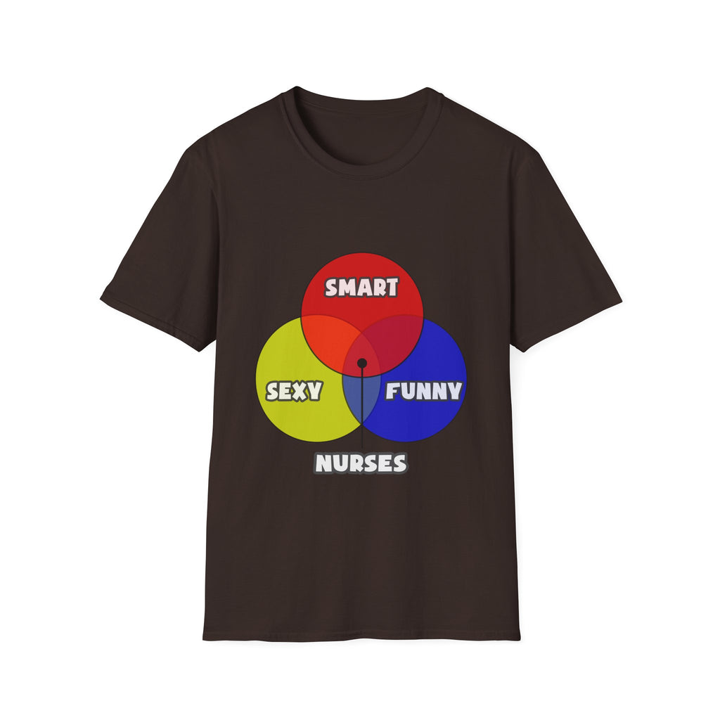 Venn Diagram .. Nurses - Unisex Softstyle T-Shirt