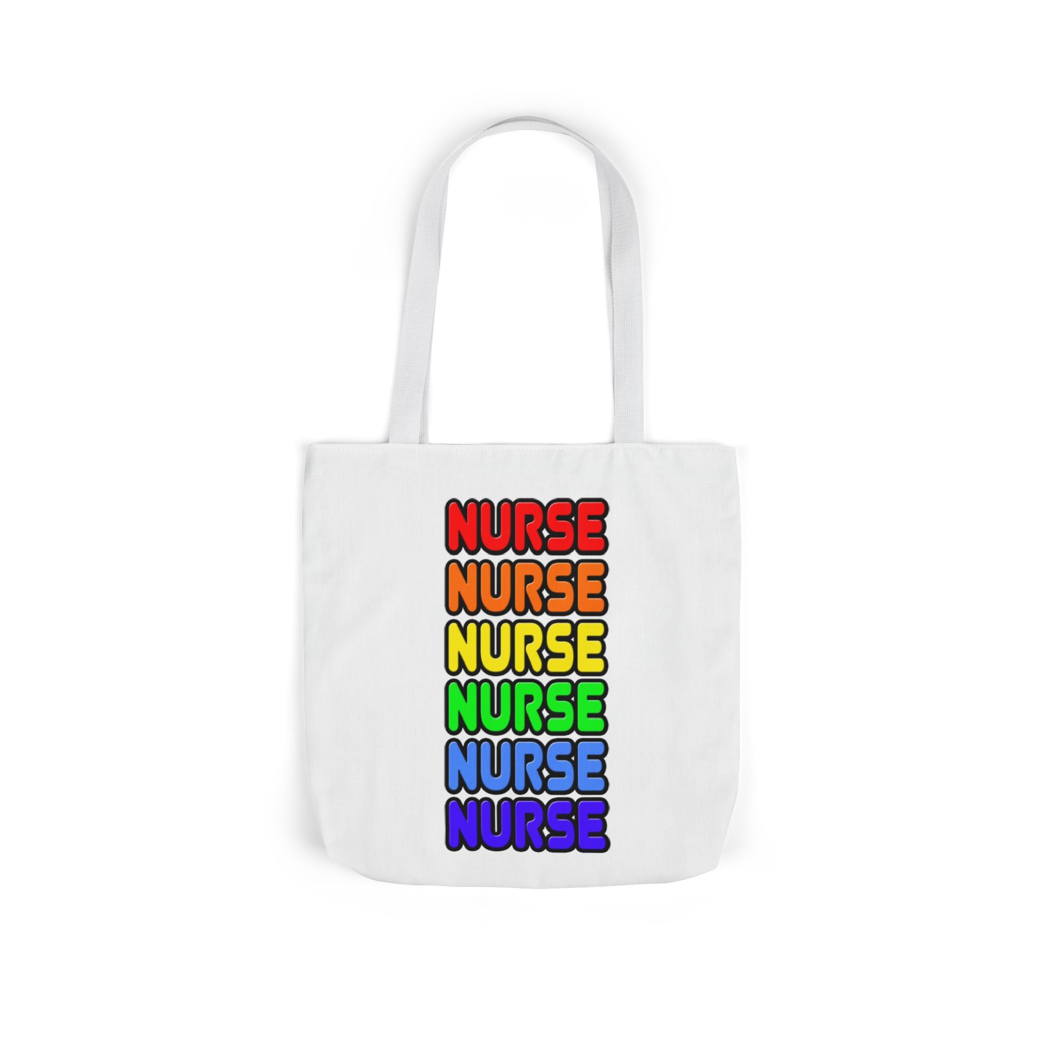 Rainbow Nurse - Canvas Tote Bag, 5-Color Straps