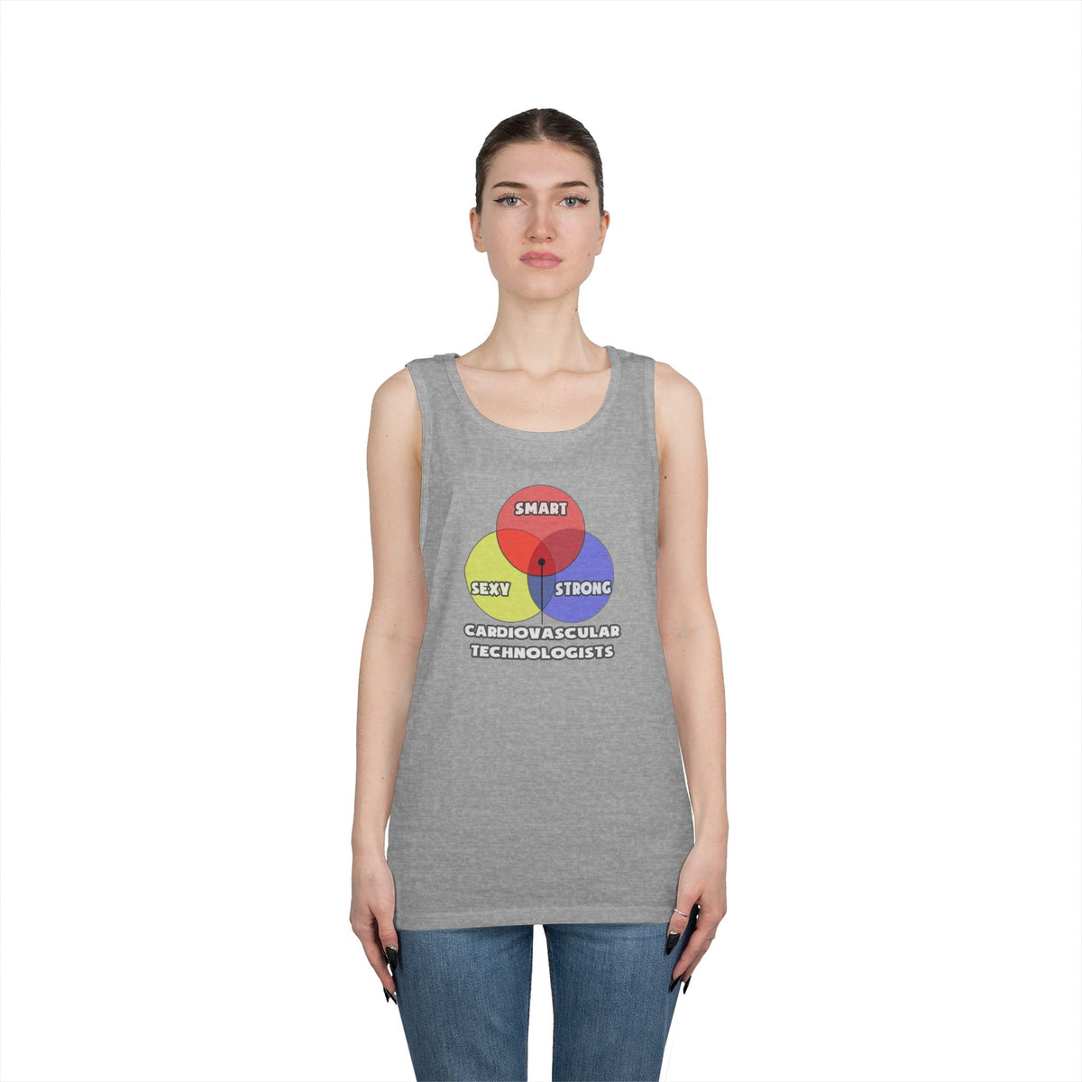 Venn Diagram .. Cardiovascular Technologists - Unisex Heavy Cotton Tank Top