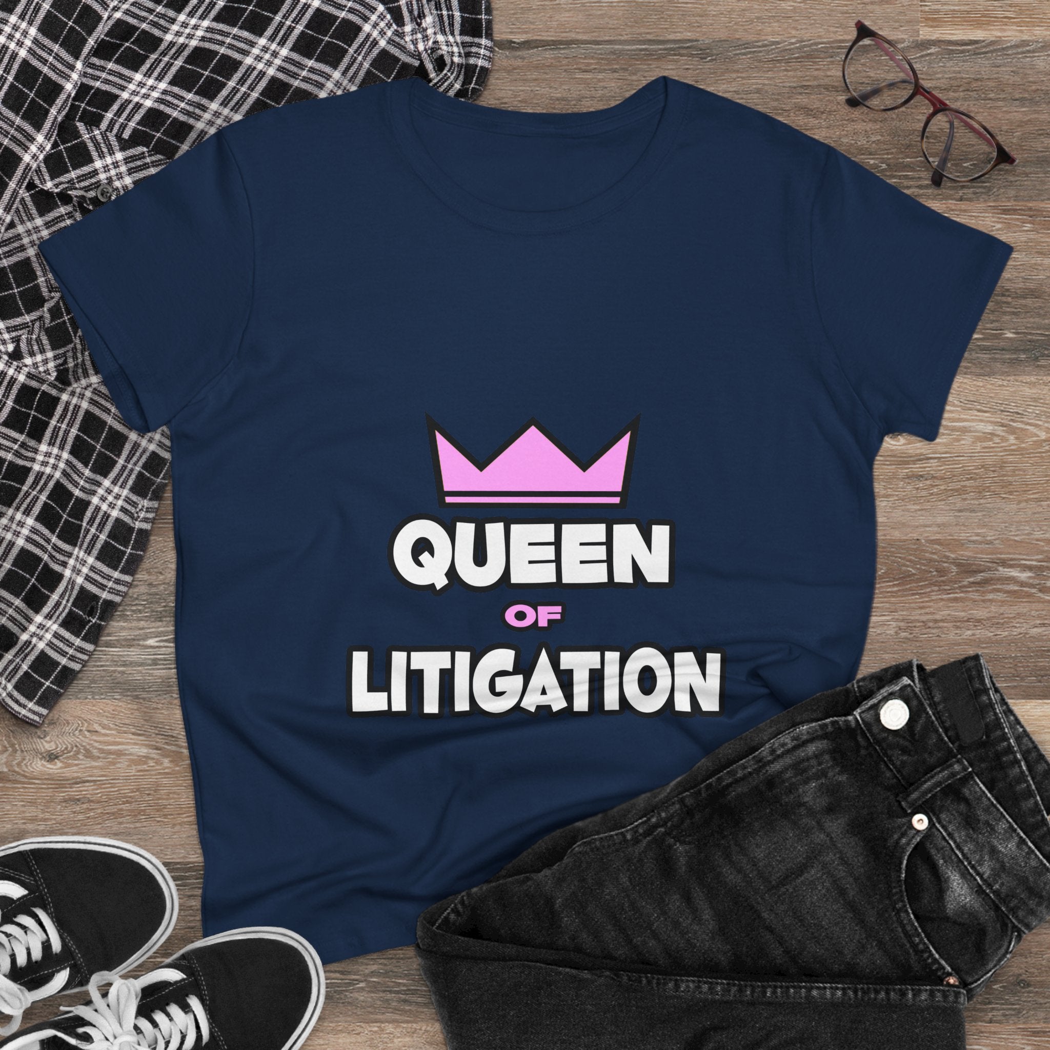 Queen of Litigation - Women's Midweight Cotton Tee