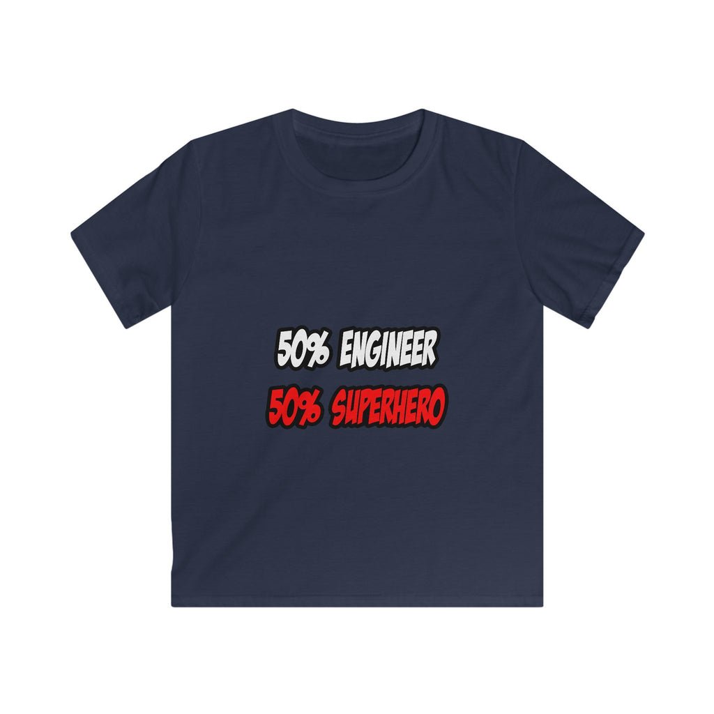Half Engineer...Half Superhero - Kids Softstyle Tee