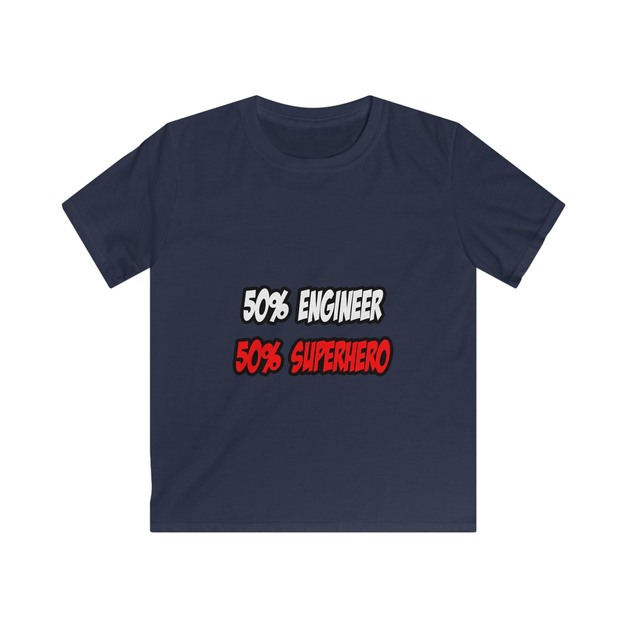 Half Engineer...Half Superhero - Kids Softstyle Tee