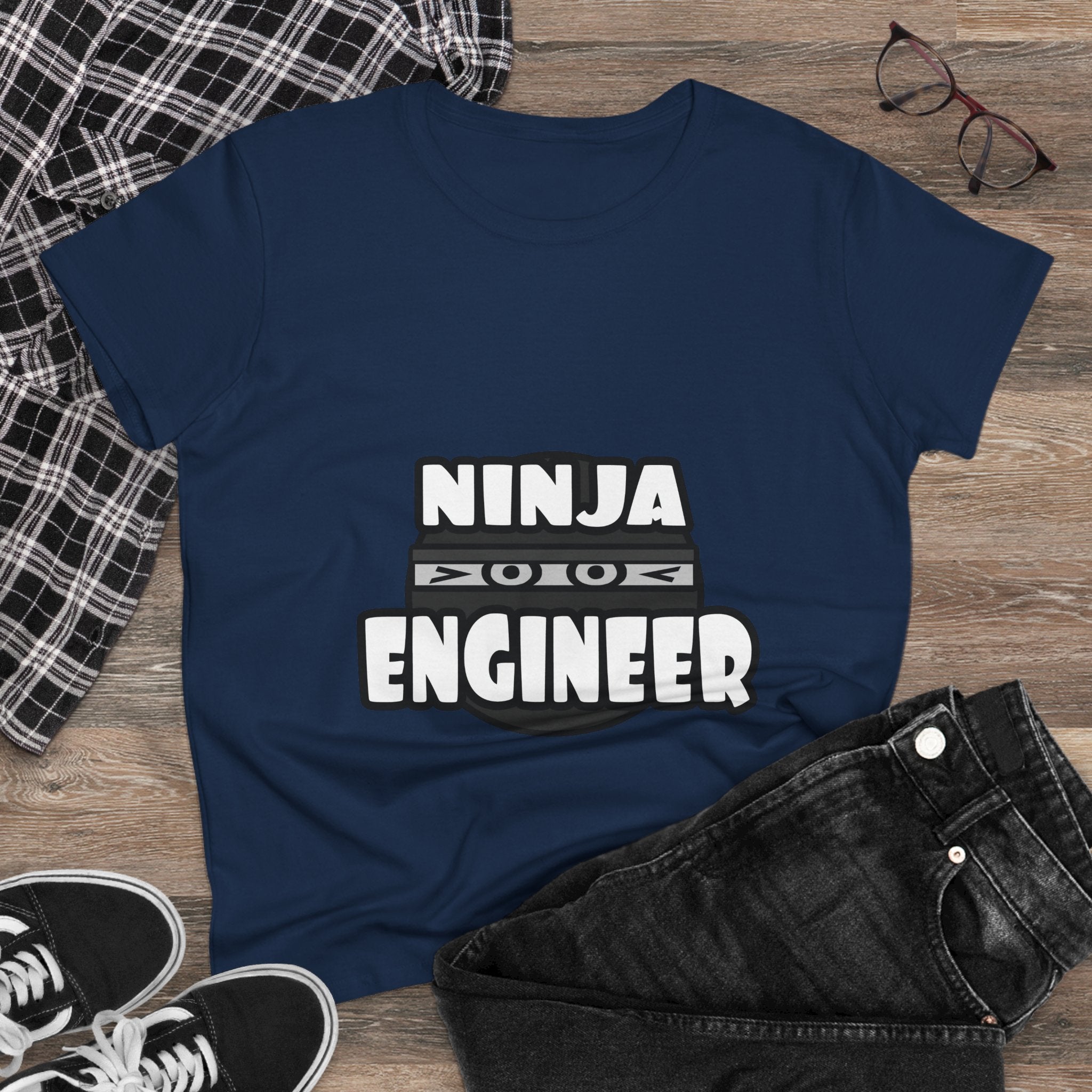 Ninja Engineer (2) - Women's Midweight Cotton Tee