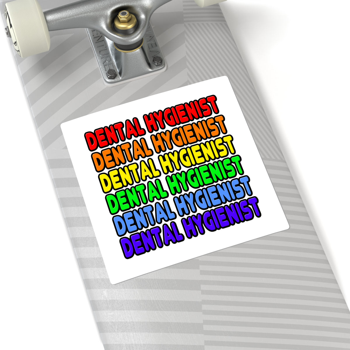 Rainbow Dental Hygienist - Square Stickers
