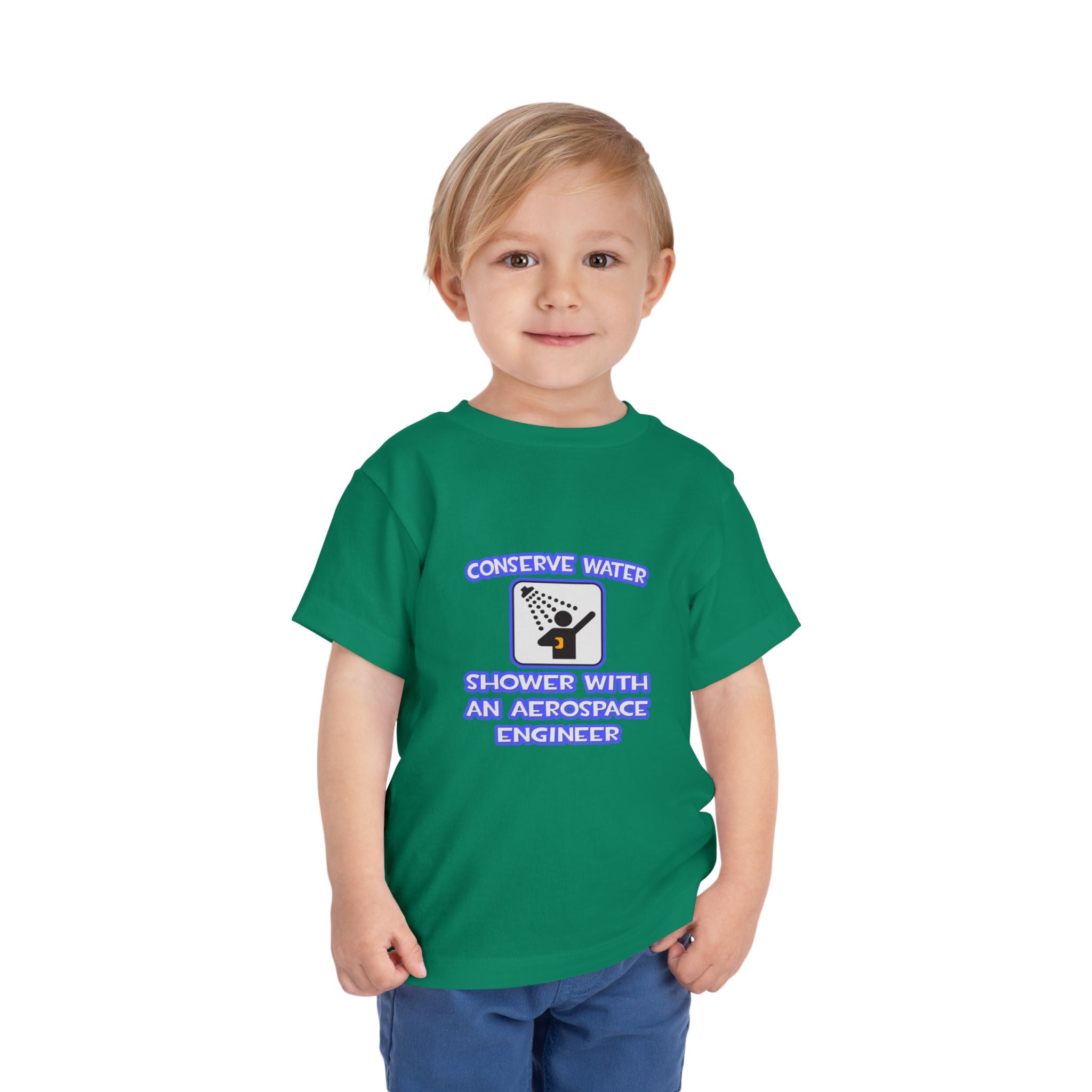 Conserve Water .. Shower With Aerospace Engineer - Toddler Short Sleeve Tee