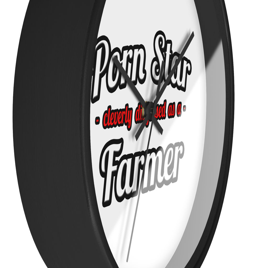 Porn Star...Farmer - Wall Clock