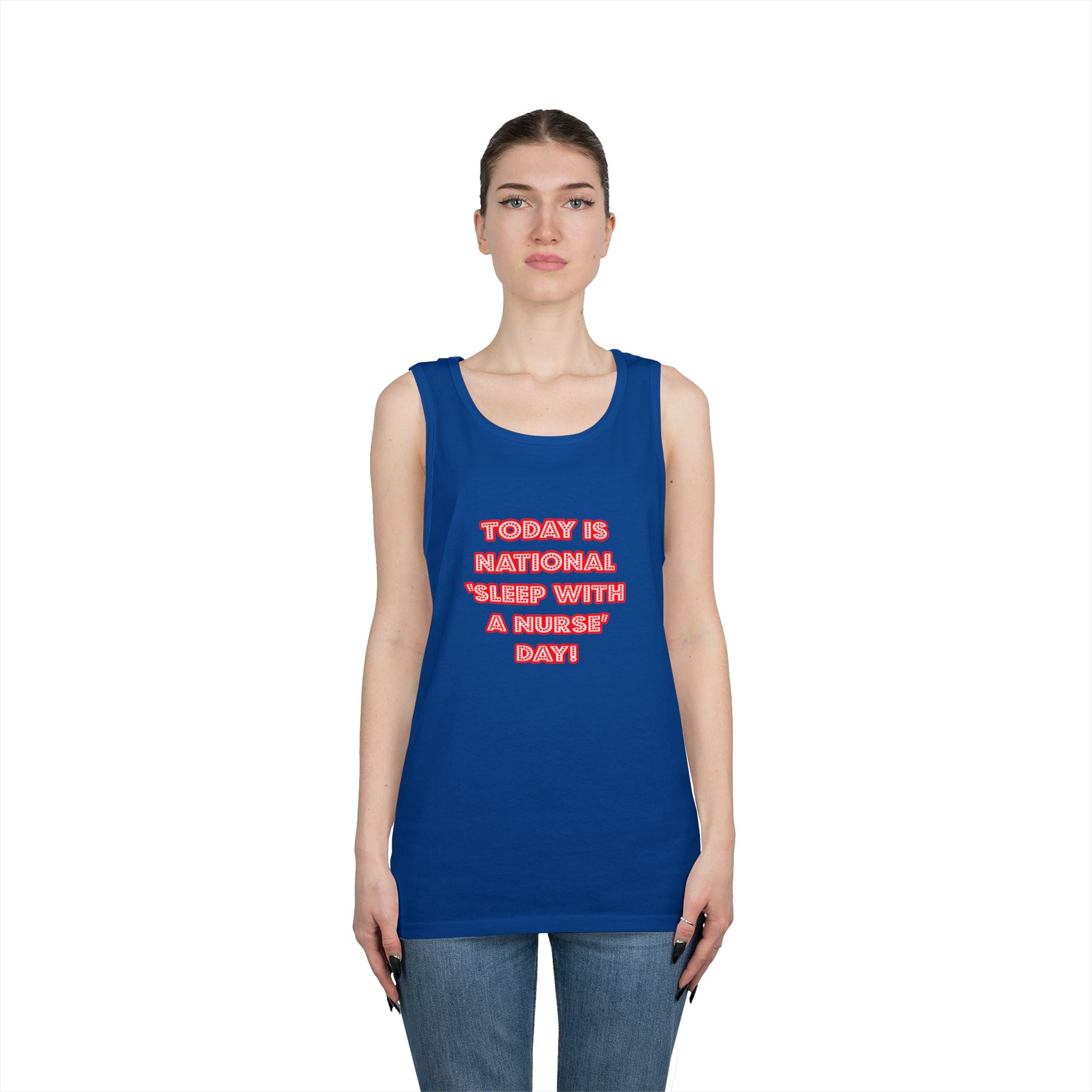 National 'Sleep With a Nurse' Day - Unisex Heavy Cotton Tank Top