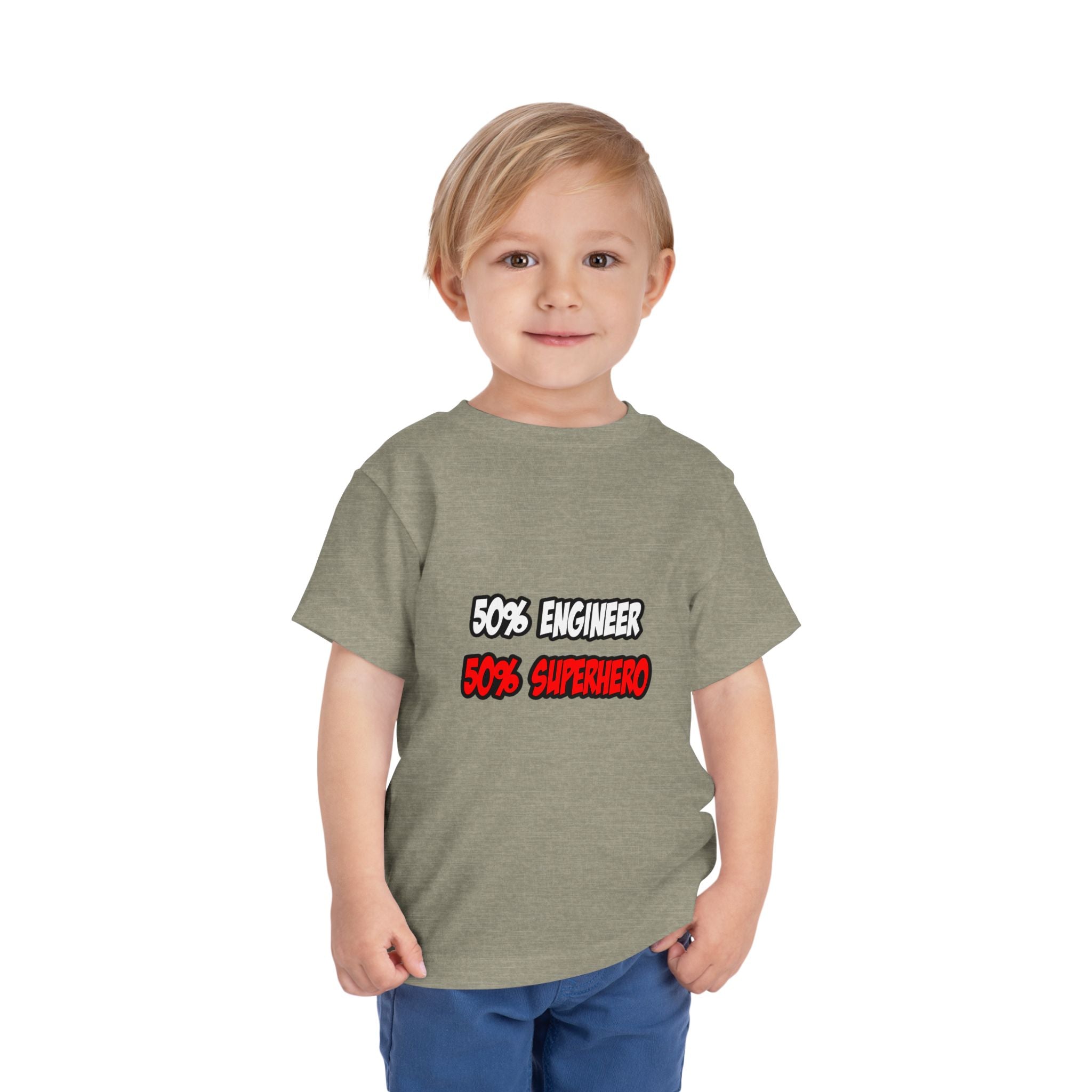 Half Engineer...Half Superhero - Toddler Short Sleeve Tee
