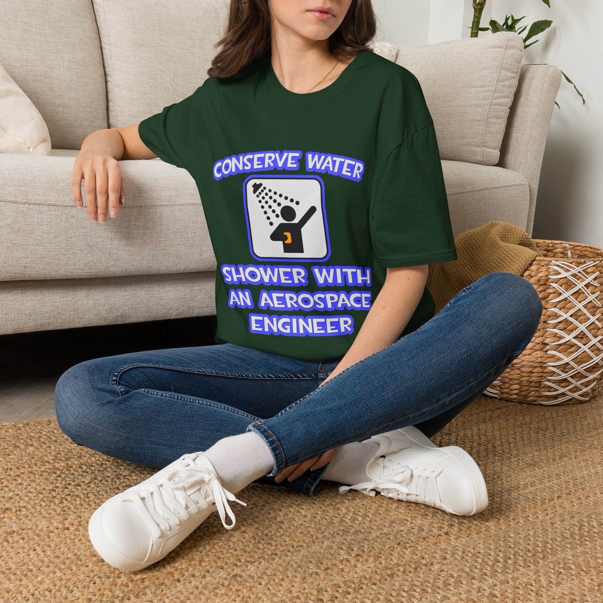 Conserve Water .. Shower With Aerospace Engineer - Unisex Softstyle T-Shirt