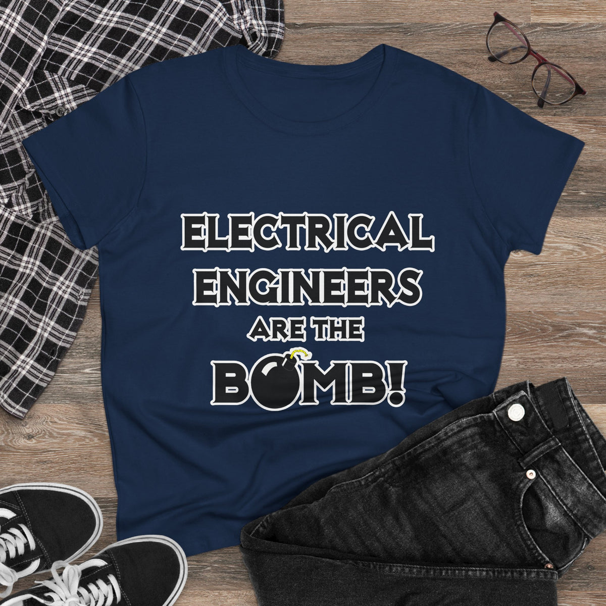 Electrical Engineers Are The Bomb! - Women's Midweight Cotton Tee