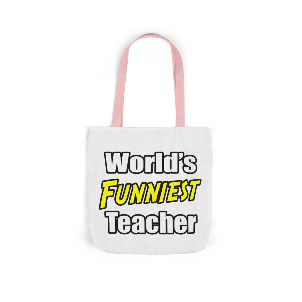World's Funniest Teacher - Canvas Tote Bag, 5-Color Straps