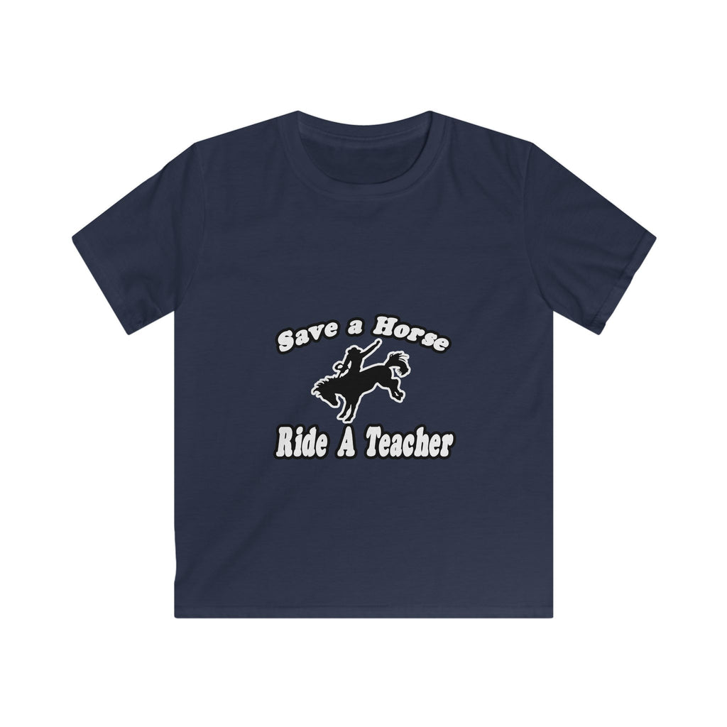 save horse ride teacher - Kids Softstyle Tee