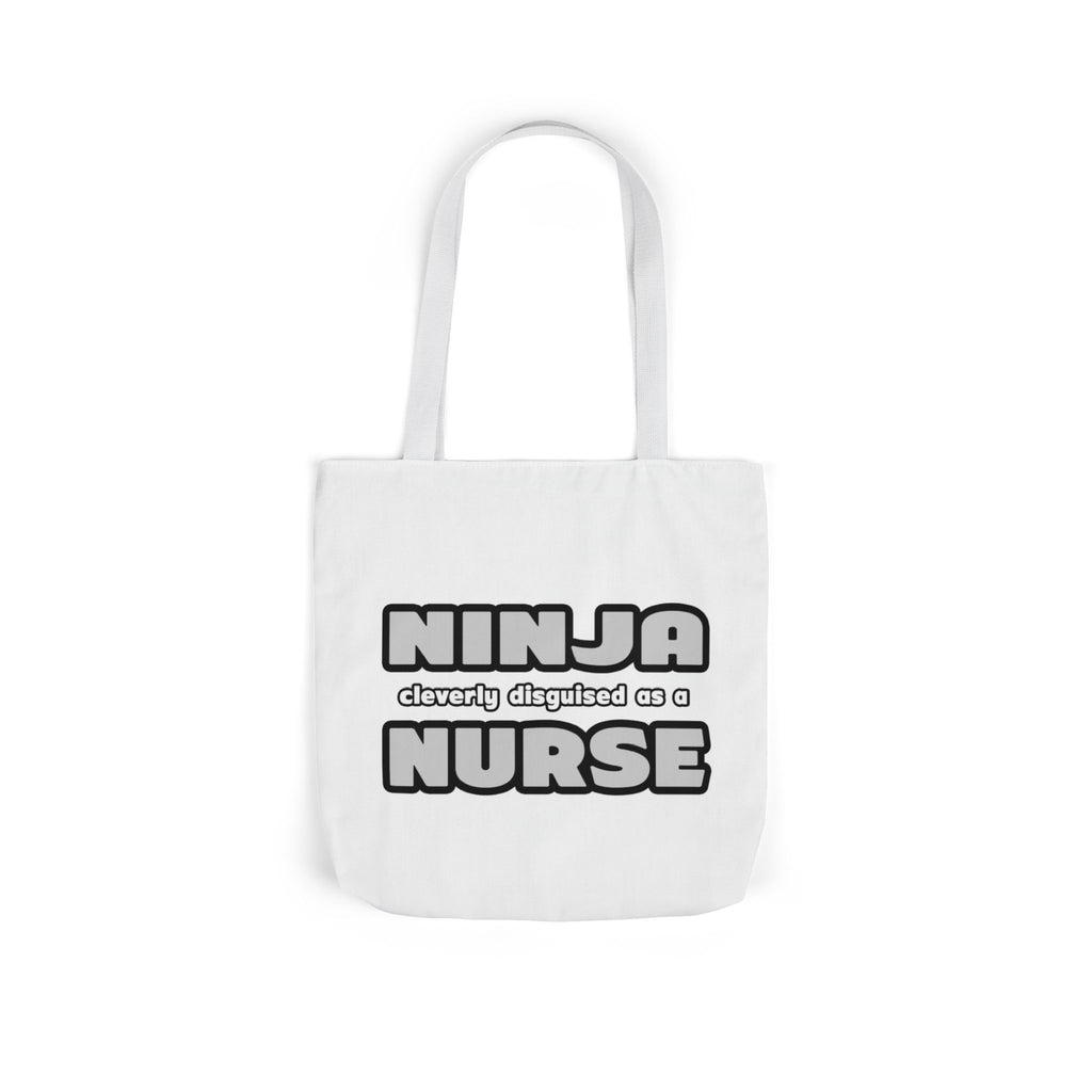 Ninja Cleverly Disguised As A Nurse - Canvas Tote Bag, 5-Color Straps