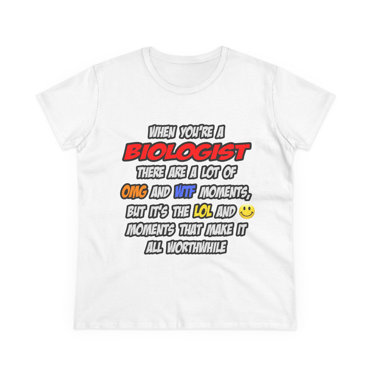 Biologist .. OMG WTF LOL - Women's Midweight Cotton Tee