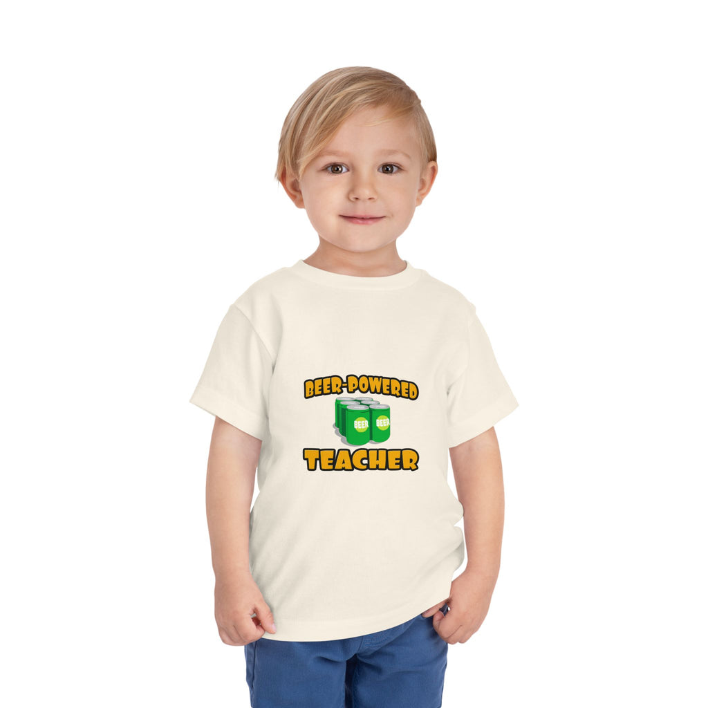 Beer Powered Teacher - Toddler Short Sleeve Tee