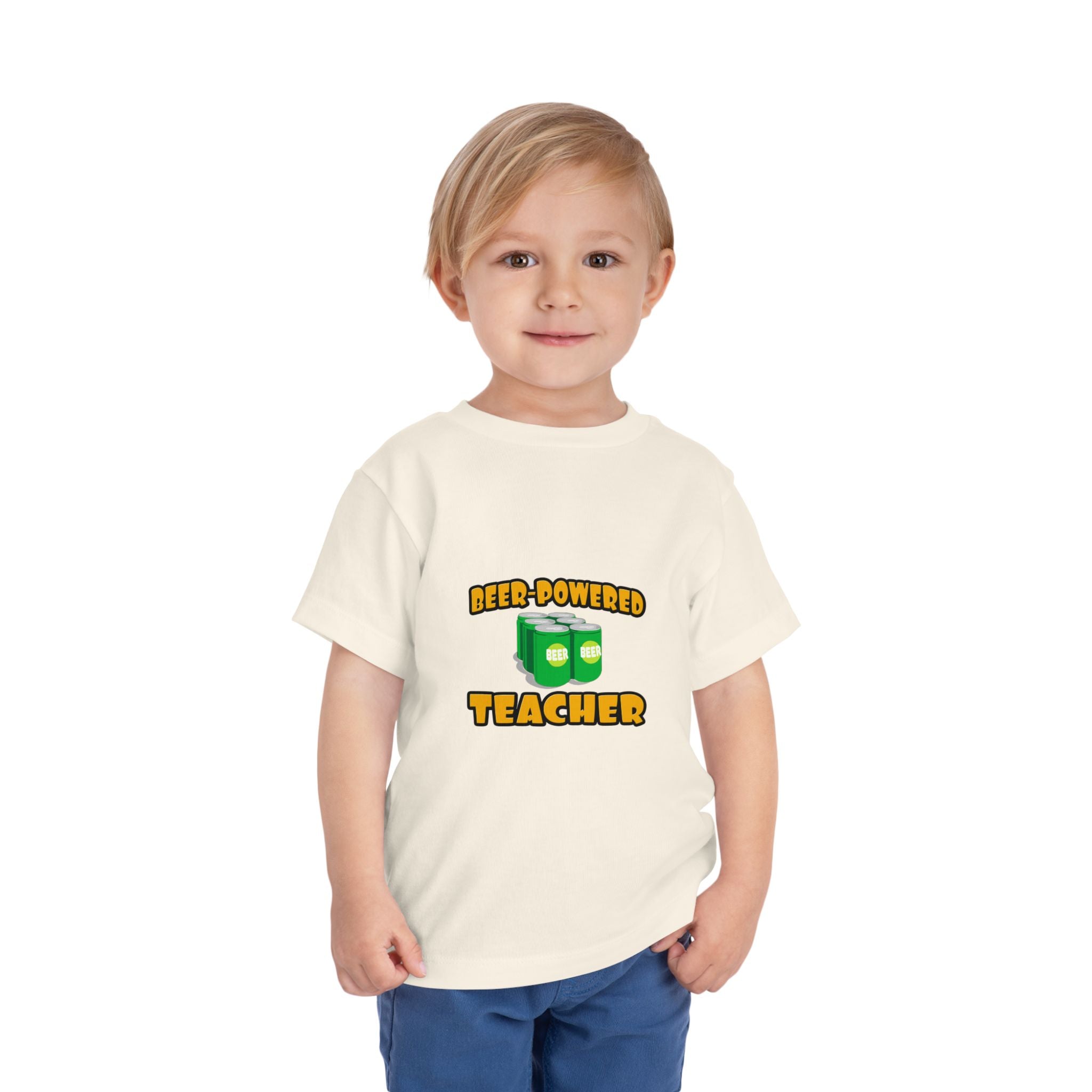 Beer Powered Teacher - Toddler Short Sleeve Tee