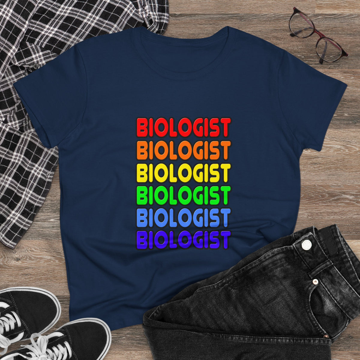 Rainbow Biologist - Women's Midweight Cotton Tee