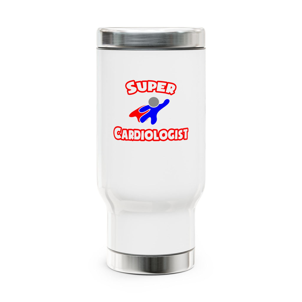 Super Cardiologist - Stainless Steel Travel Mug with Handle, 14oz