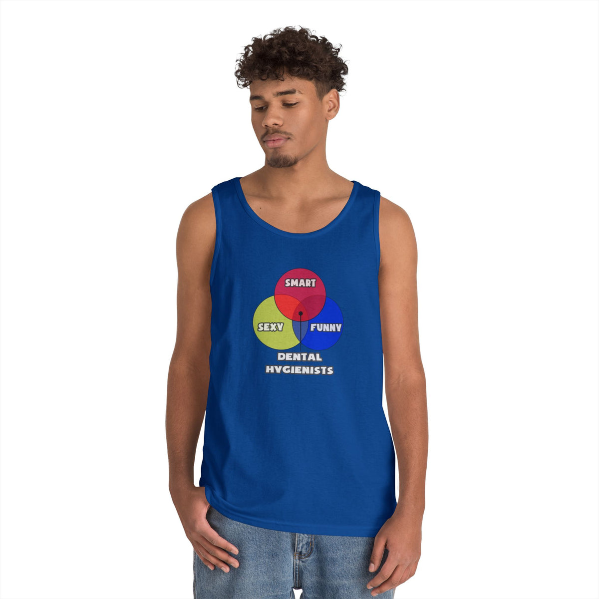 Venn Diagram .. Dental Hygienist - Unisex Heavy Cotton Tank Top
