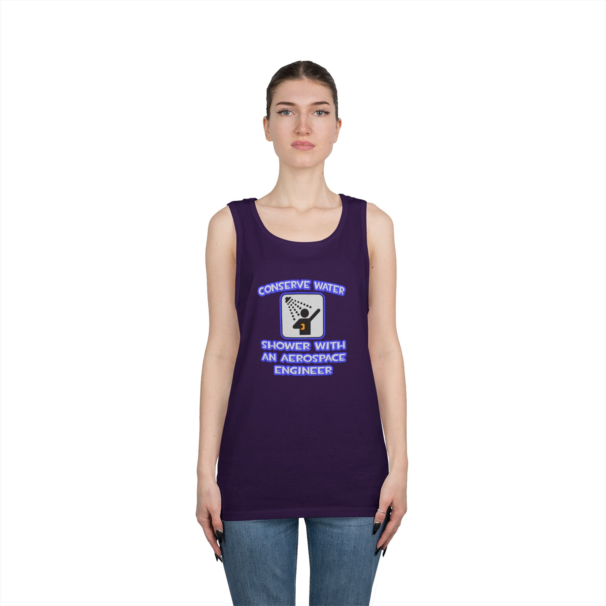 Conserve Water .. Shower With Aerospace Engineer - Unisex Heavy Cotton Tank Top