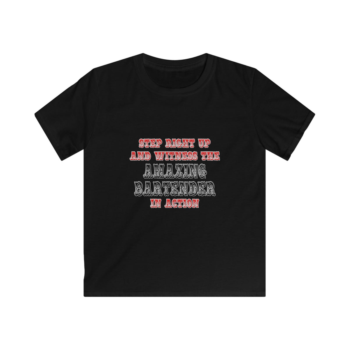Witness The Amazing Bartender In Action - Kids Softstyle Tee