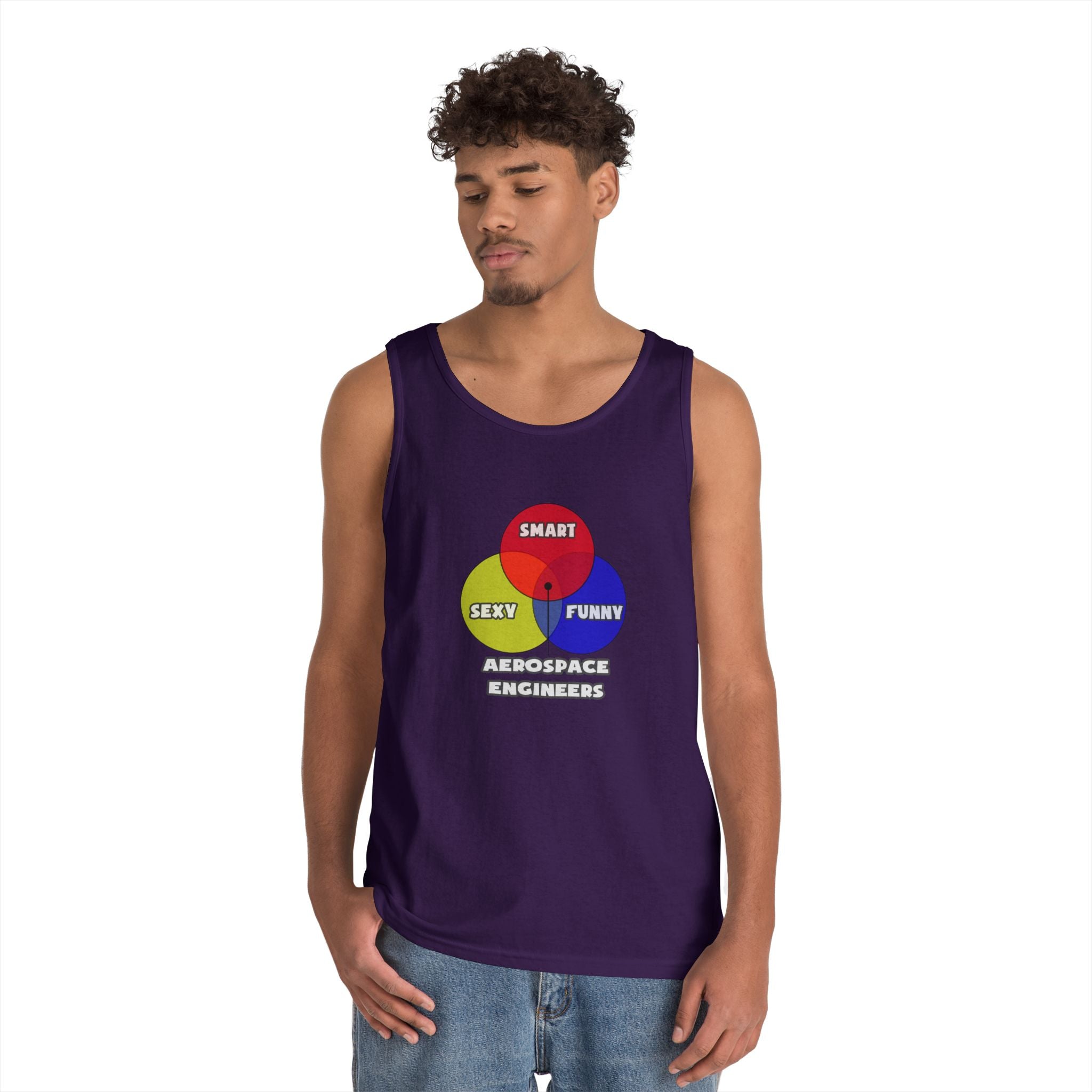Venn Diagram .. Aerospace Engineers - Unisex Heavy Cotton Tank Top