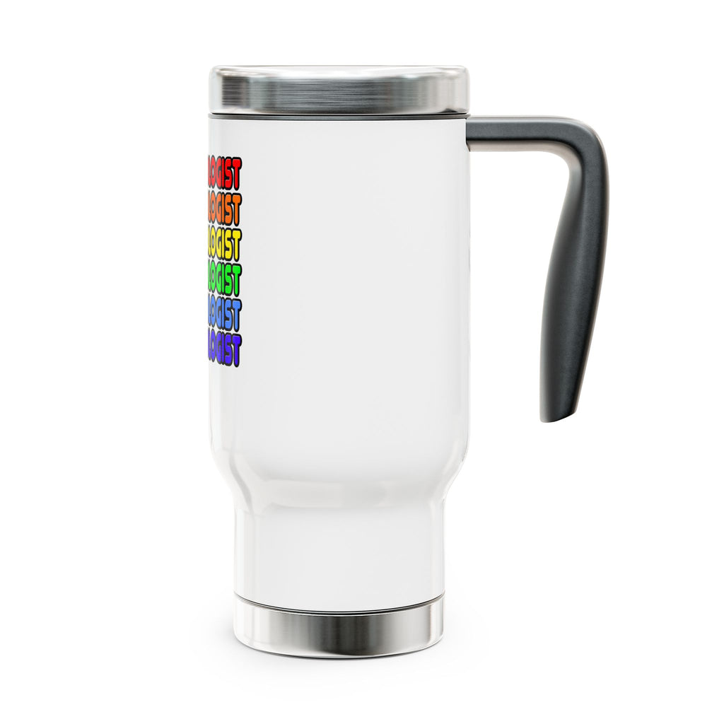 Rainbow Anthropologist - Stainless Steel Travel Mug with Handle, 14oz
