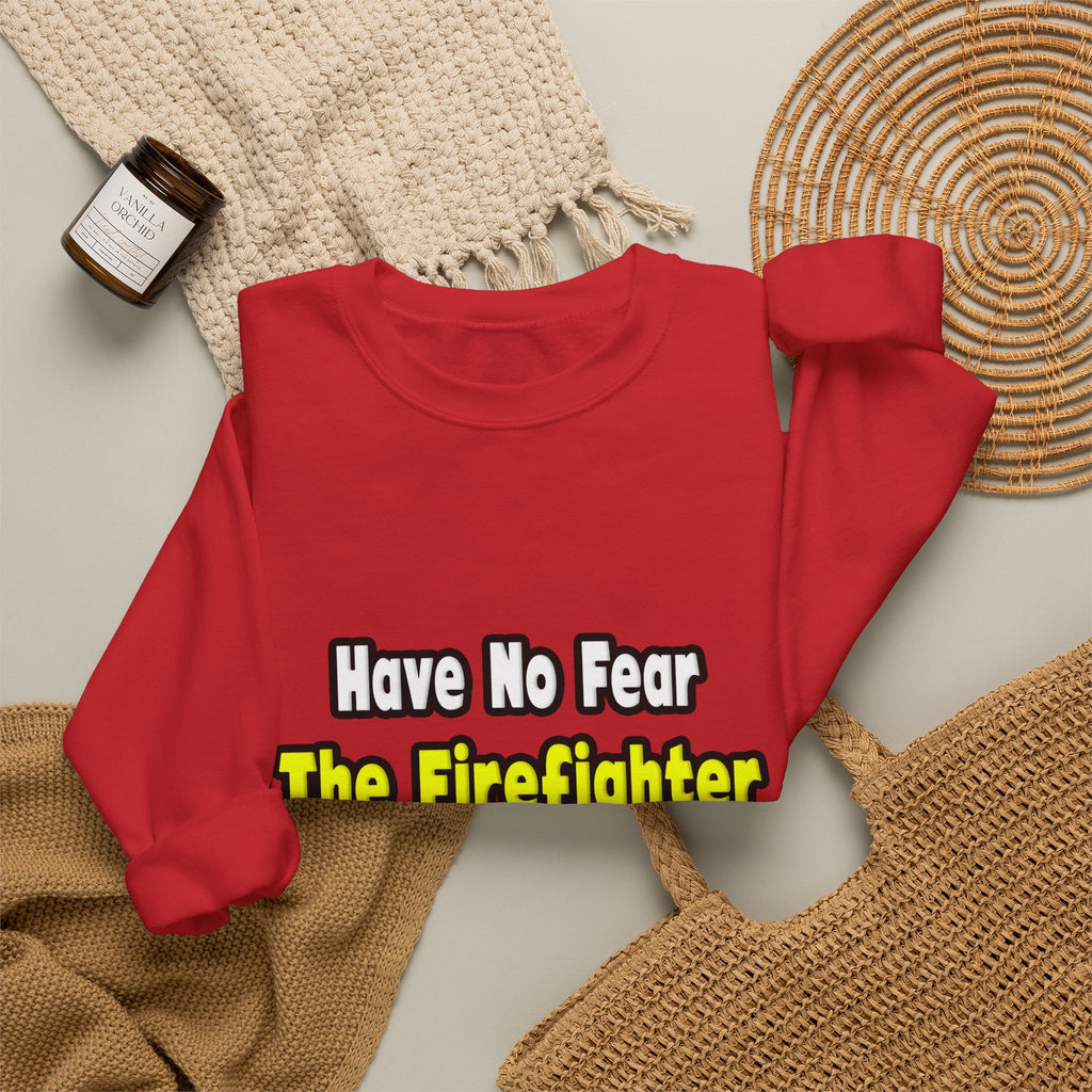 No Fear, The Firefighter Is Here - Unisex Heavy Blend™ Crewneck Sweatshirt