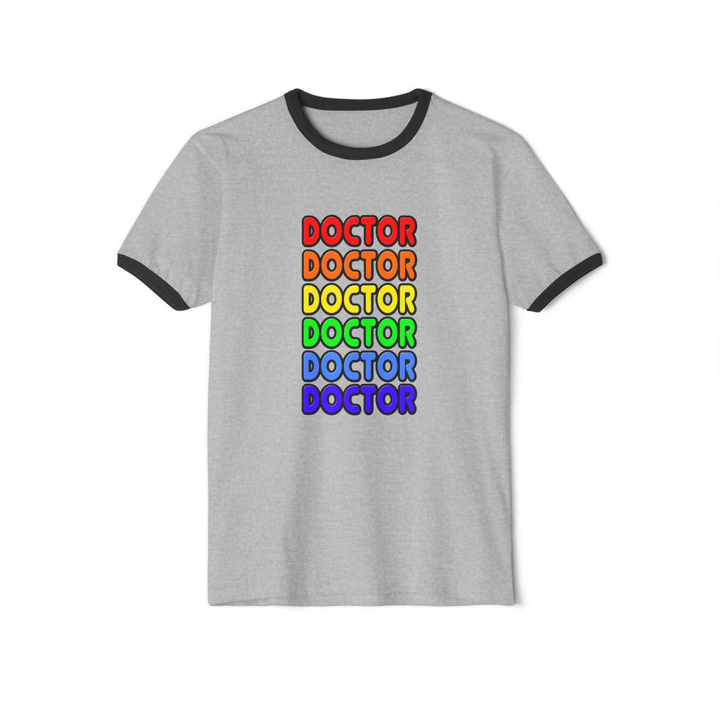 Rainbow Doctor - Unisex Cotton Ringer T-Shirt